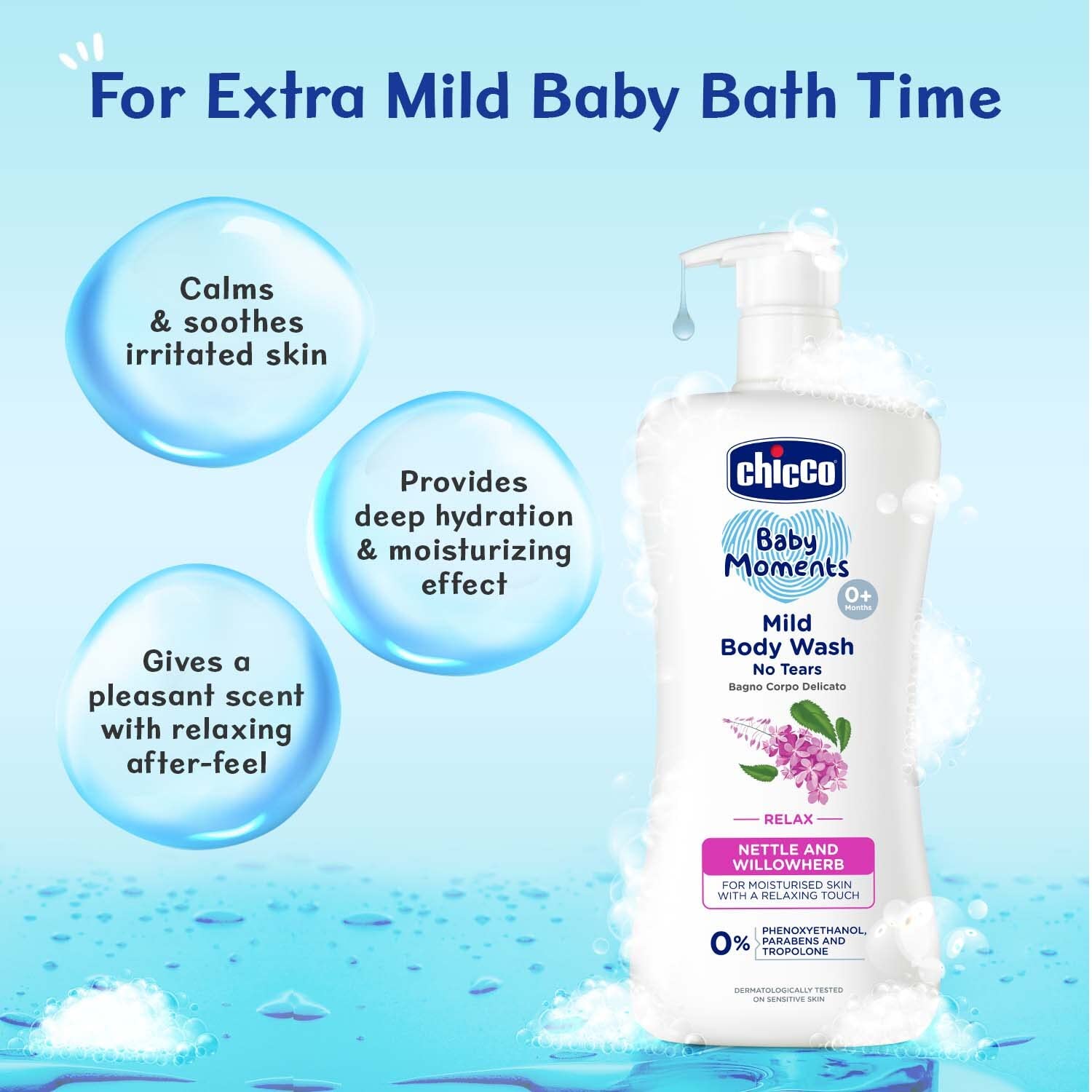 Chicco Baby Moments Mild Body Wash Relax, New Advanced Formula with Natural Ingredients, No Tears & Soap-Free, Mild formula for Baby – view 2