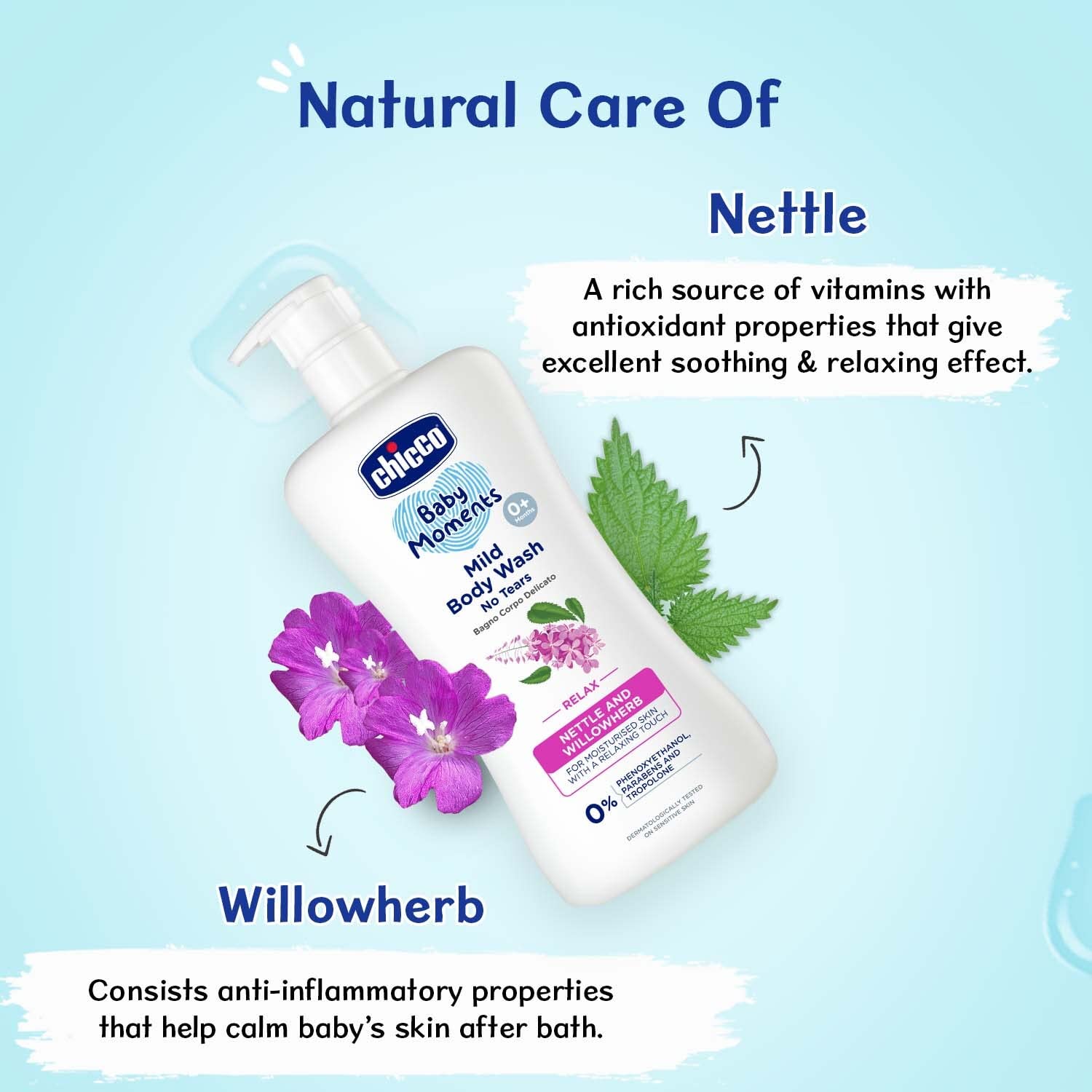 Chicco Baby Moments Mild Body Wash Relax, New Advanced Formula with Natural Ingredients, No Tears & Soap-Free, Mild formula for Baby – view 5