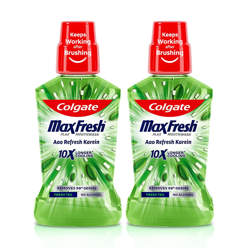 Colgate Plax Fresh Tea alcohol free mouthwash front pack
