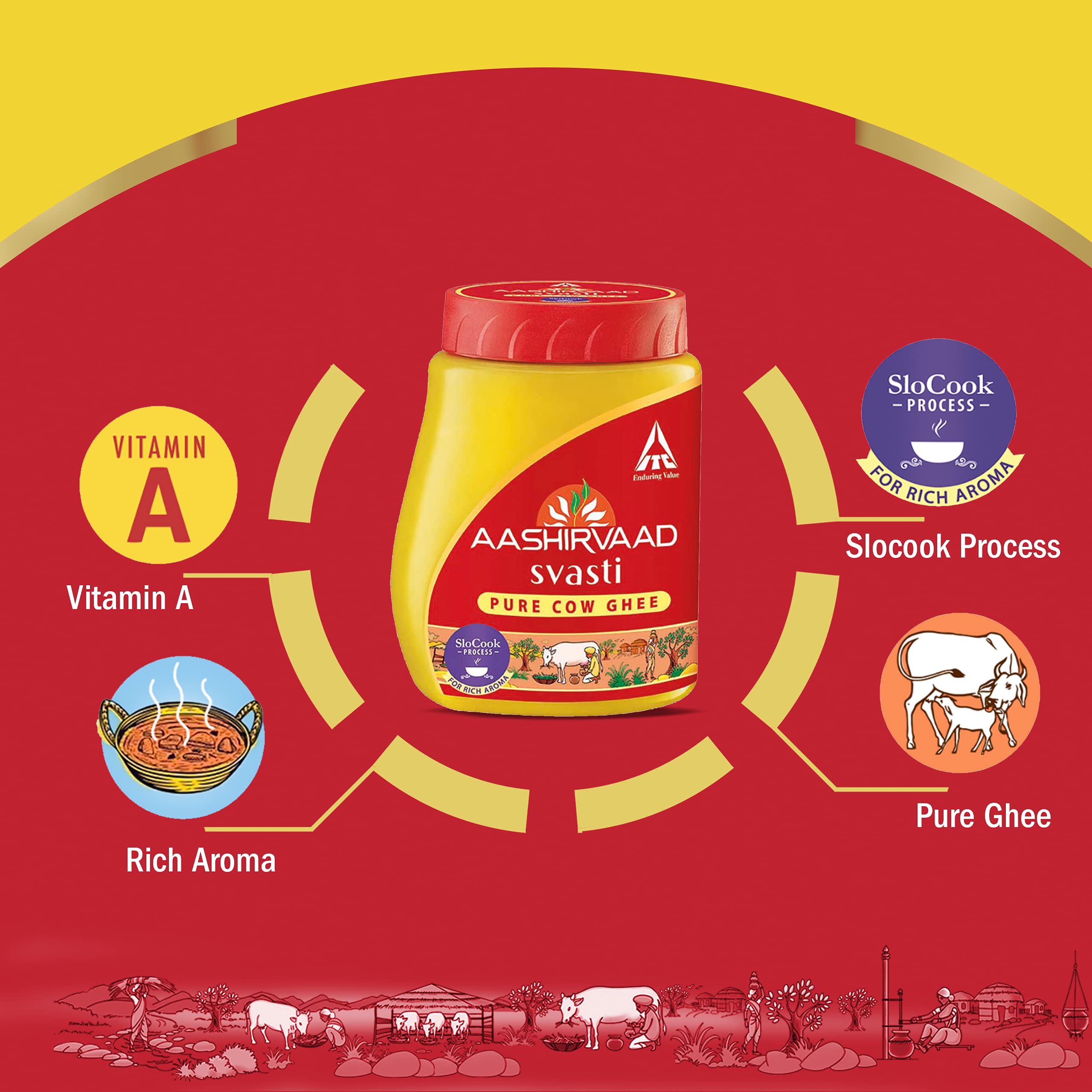 Aashirvaad Svasti Pure Cow Ghee - Desi Ghee with Rich Aroma - 500mL – view 6