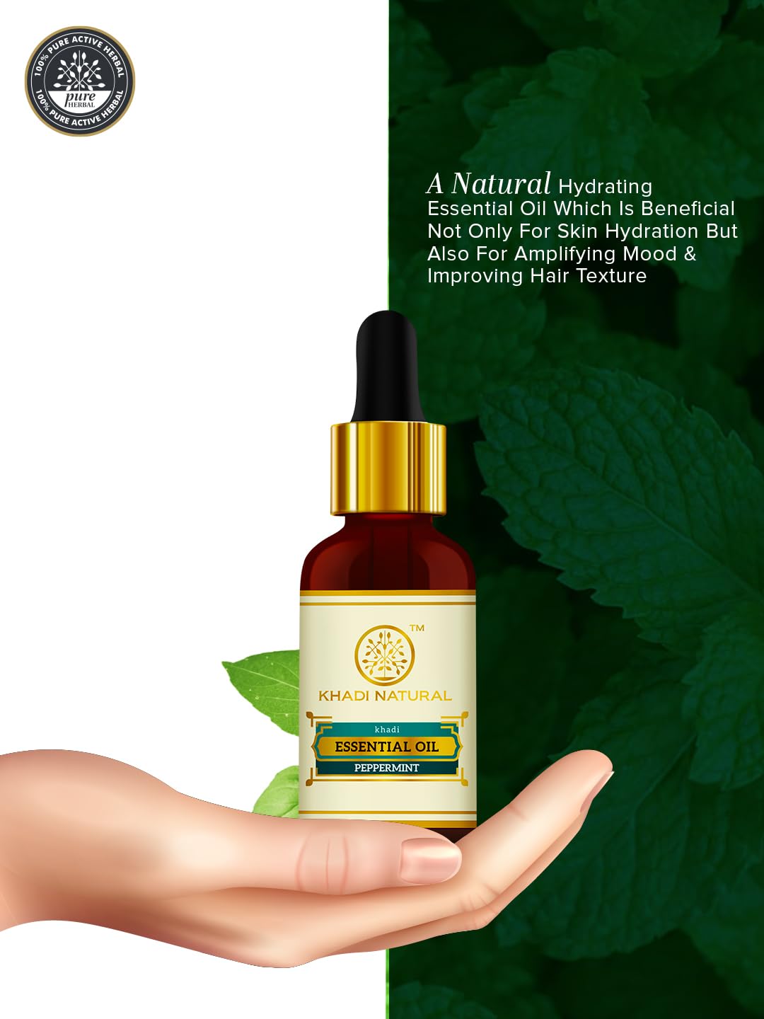Khadi Natural Herbal Peppermint Essential Oil, 15ml – view 3