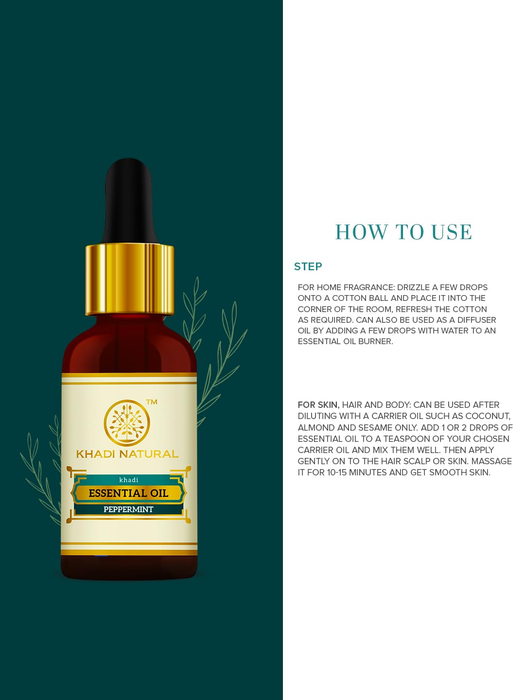 Khadi Natural Herbal Peppermint Essential Oil, 15ml – view 4