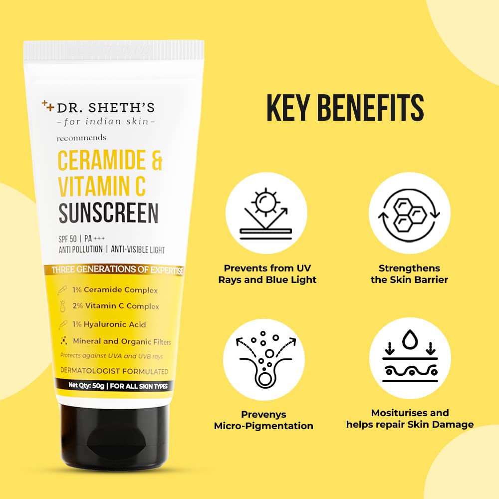 Dr. Sheth's Ceramide & Vitamin C Sunscreen SPF 50+ PA+++ – view 2