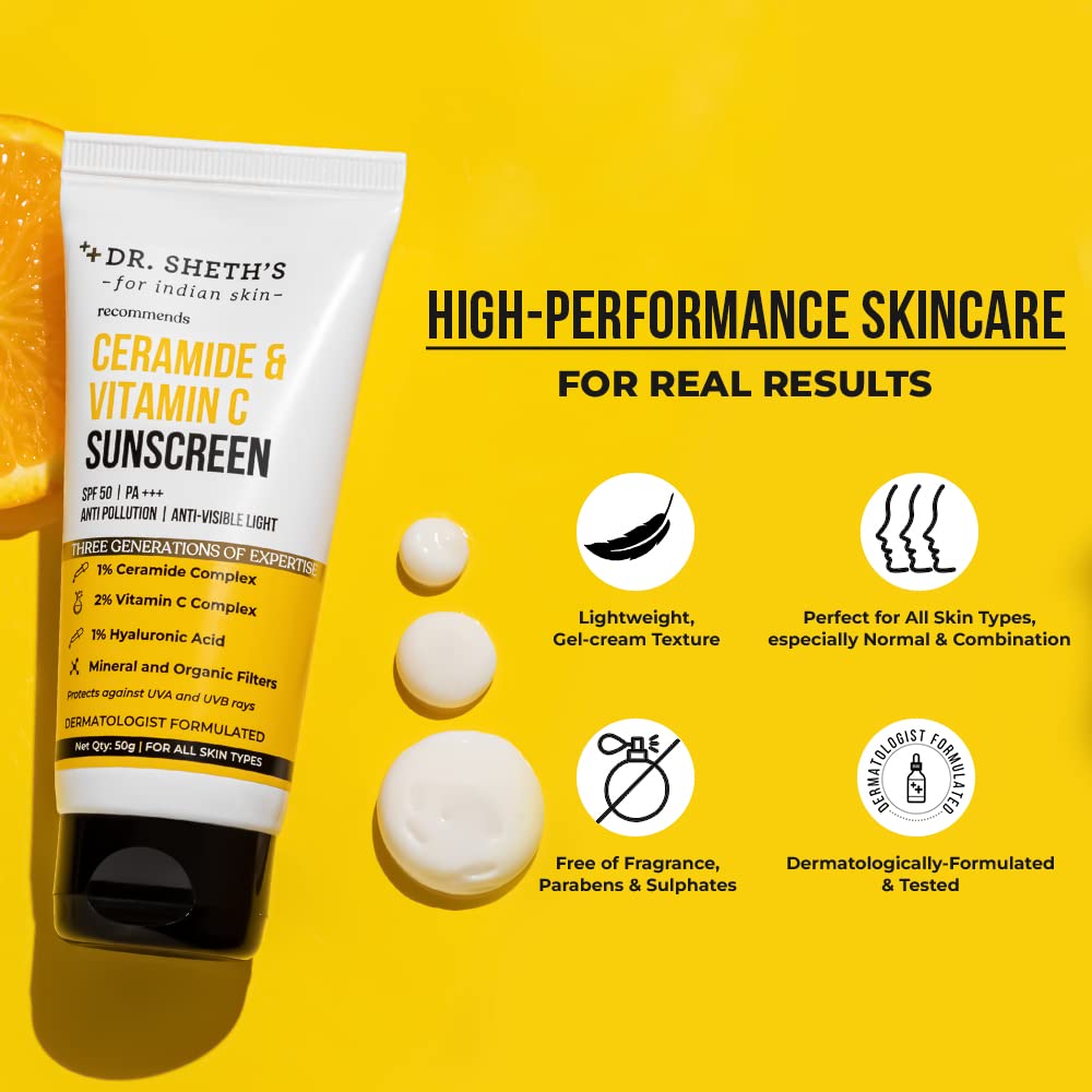 Dr. Sheth's Ceramide & Vitamin C Sunscreen SPF 50+ PA+++ – view 5