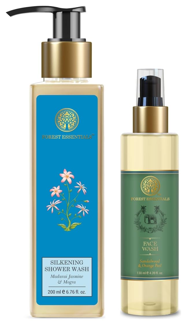 Forest Essentials Madurai Jasmine and Sandalwood cleanser combo pack