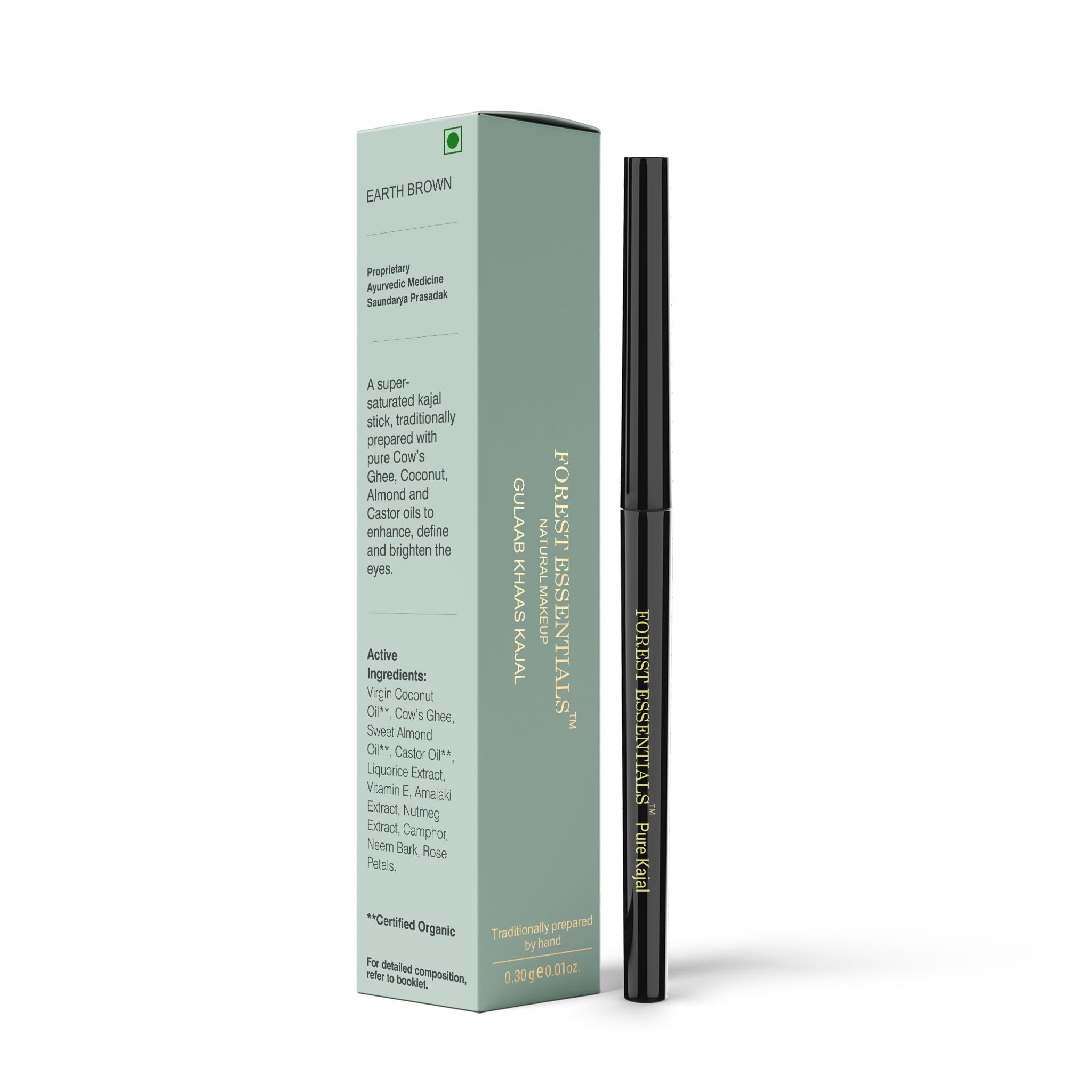 Forest Essentials Earth Brown Gulaab Khaas Kajal, Matte Finish (0.3g) – view 8