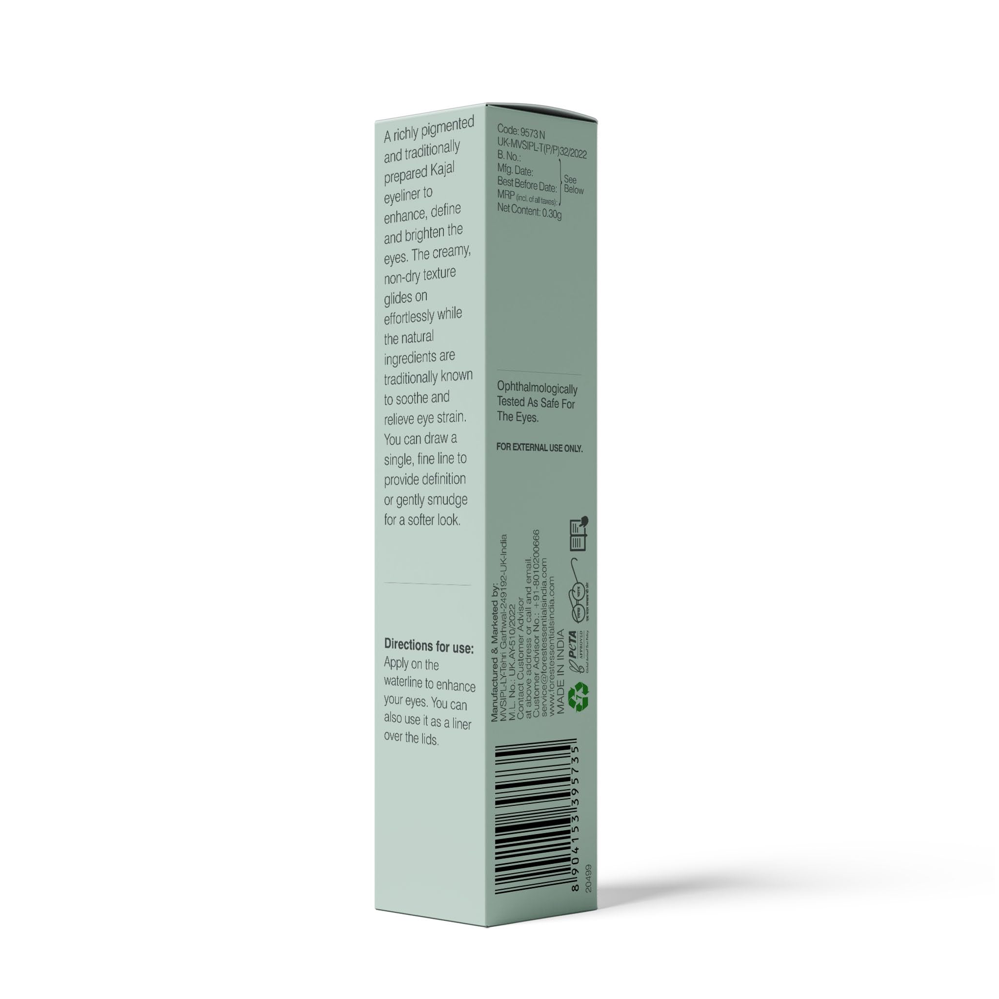 Forest Essentials Earth Brown Gulaab Khaas Kajal, Matte Finish (0.3g) – view 9