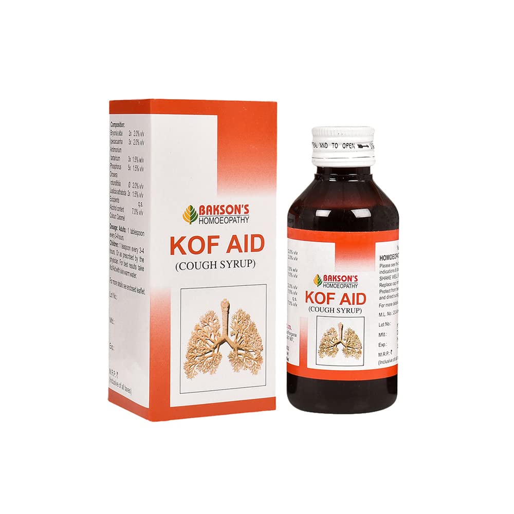 Bakson's Kof Aid homeopathic cough syrup two-bottle pack