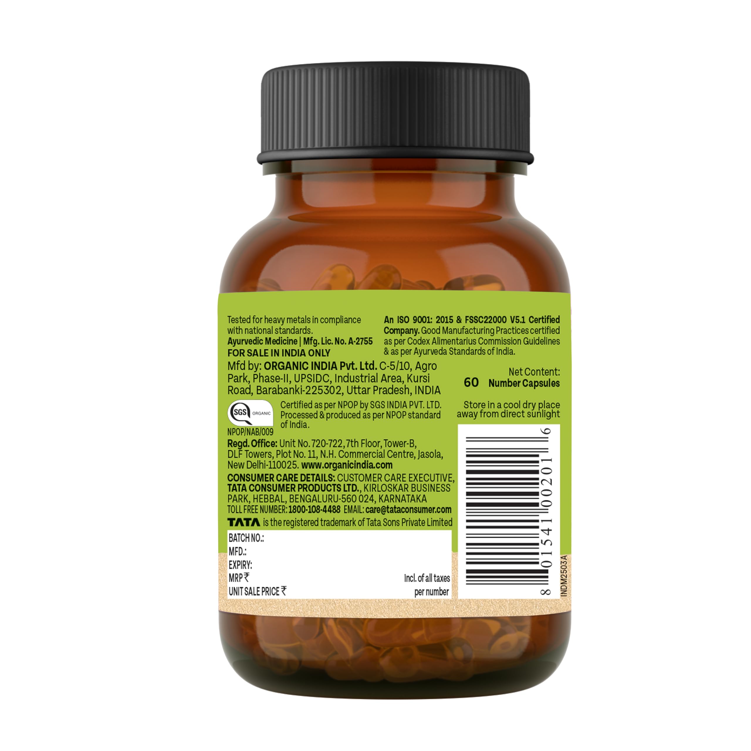 A TATA Product - Organic India Amalaki - 60 Veg Capsules, Natural Vitamin C & Antioxidants, Boosts Immune Response, Detoxify & Rejuvenate Digestive System, Reduce Acidity, GMP & NPOP Certified Organic – view 8