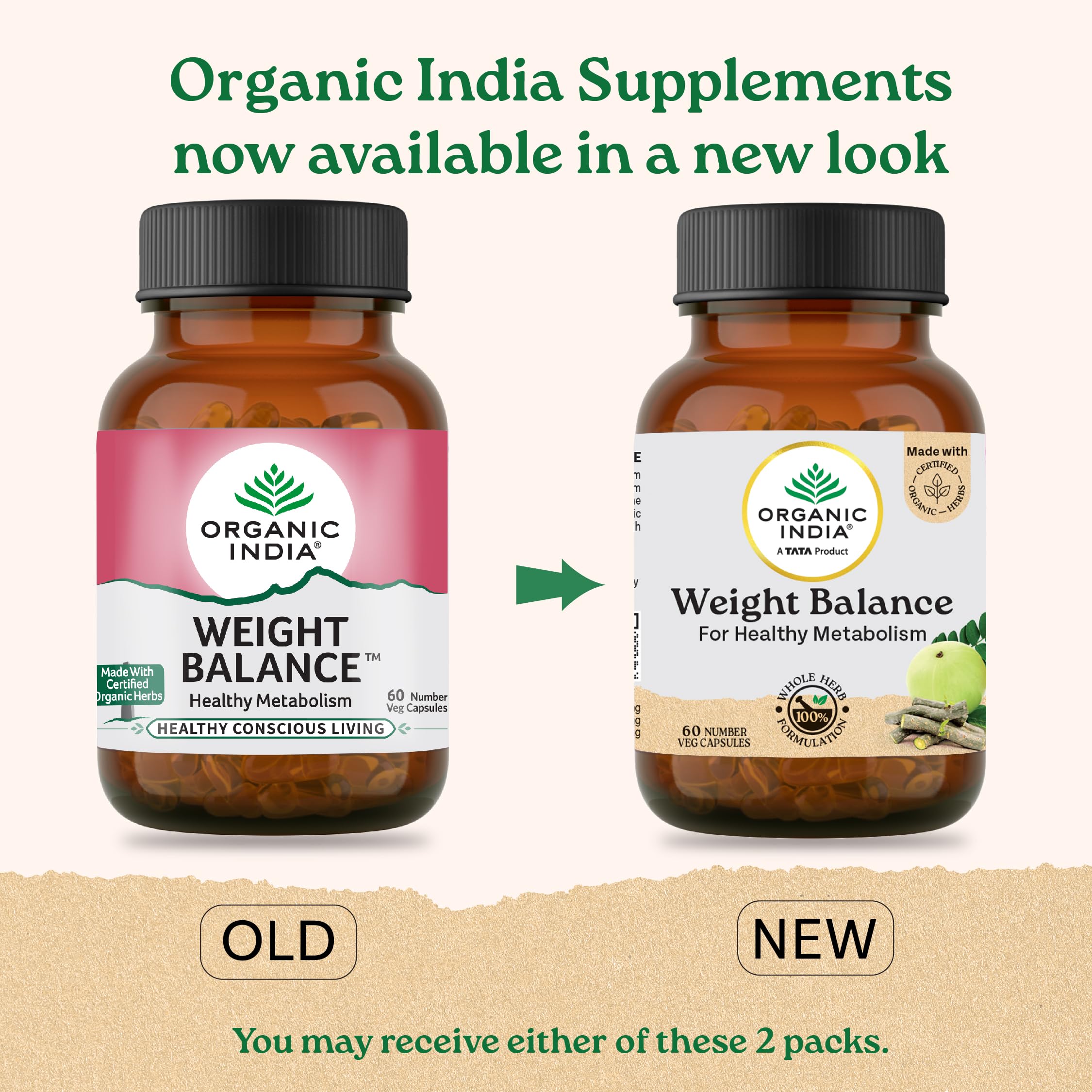 A TATA Product - Organic India Weight Balance - 60 Veg Capsules, Naturally Promotes Healthy Metabolism & Reduces Fatigue, Contains Antioxidants For Better Immunity, GMP & NPOP Certified Organic – view 2