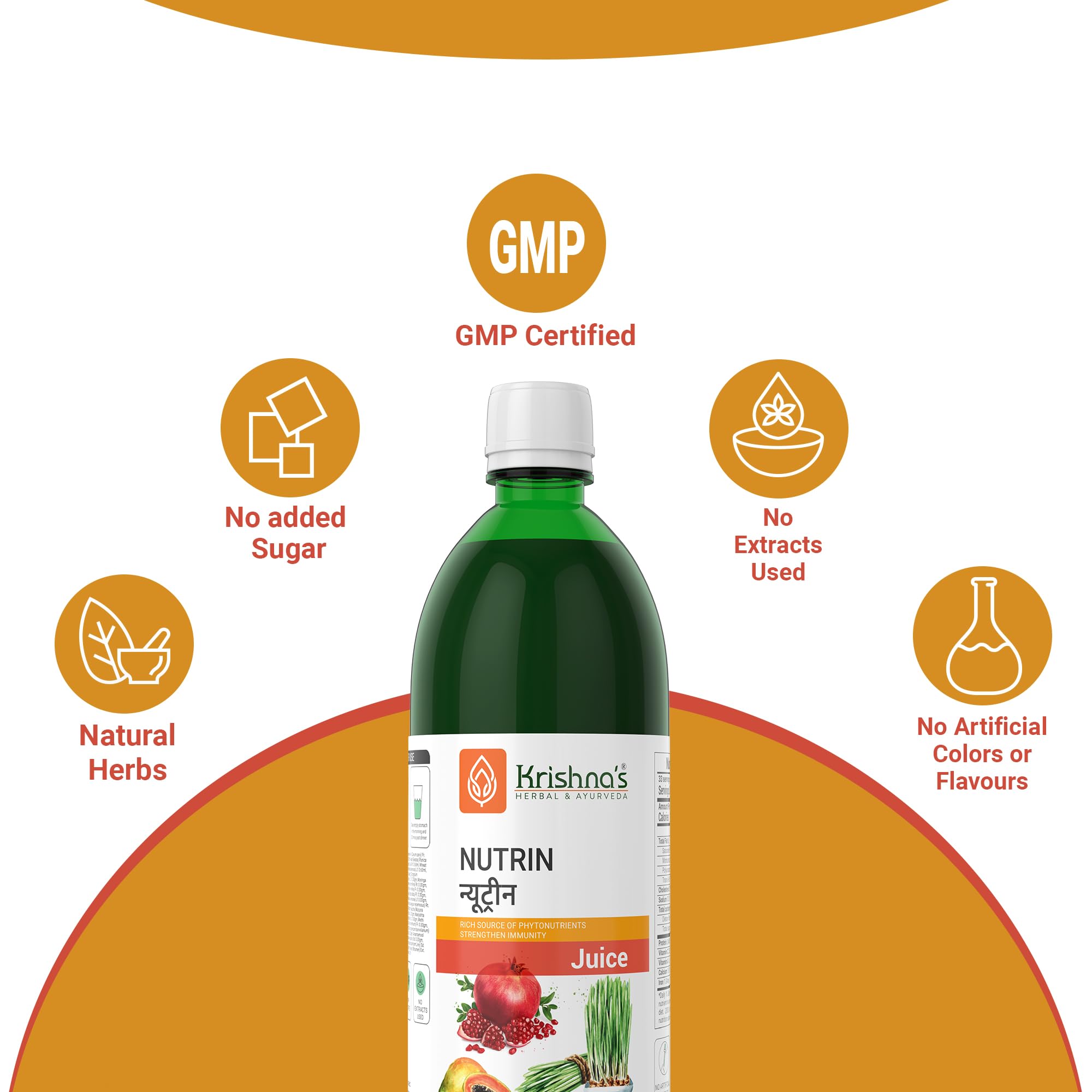 Krishna's Nutrin Juice, Rich Source Of Nutrients, No Artificial Colors or Flavors - 1000 ml (Pack of 1) – view 3