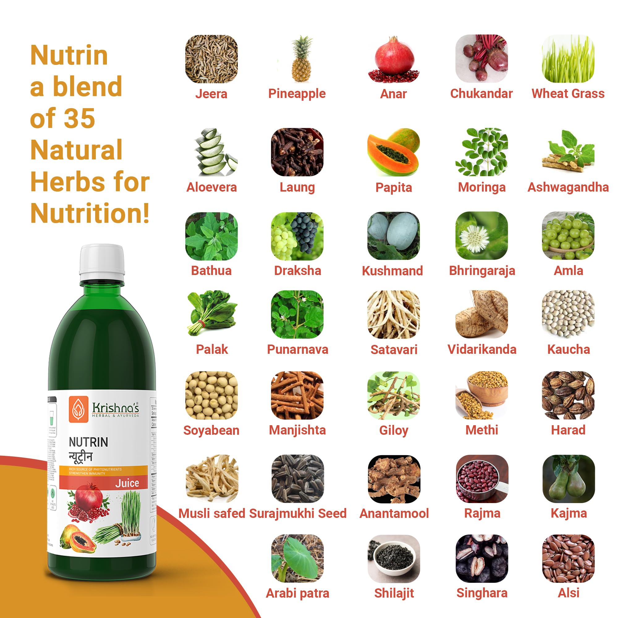 Krishna's Nutrin Juice, Rich Source Of Nutrients, No Artificial Colors or Flavors - 1000 ml (Pack of 1) – view 4