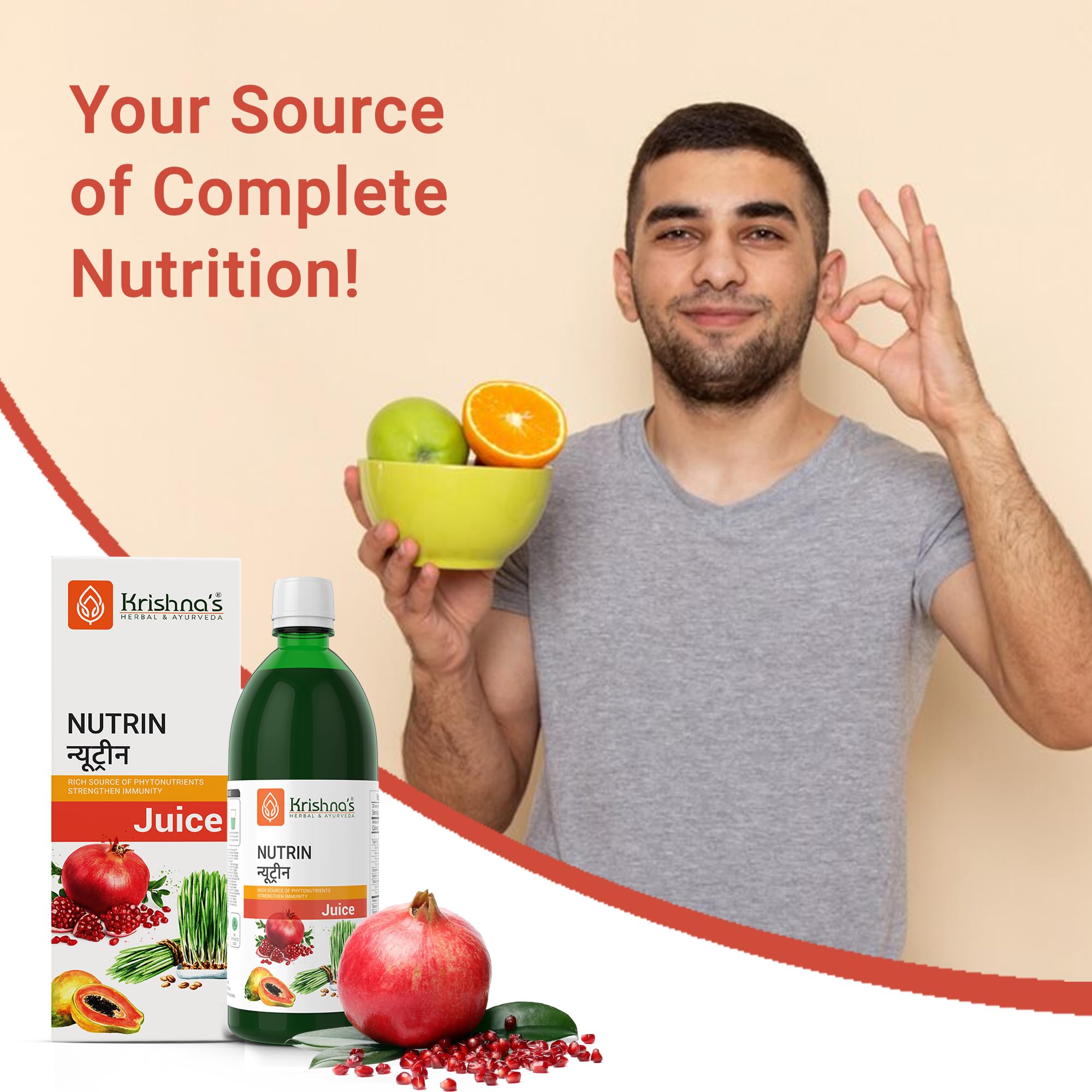 Krishna's Nutrin Juice, Rich Source Of Nutrients, No Artificial Colors or Flavors - 1000 ml (Pack of 1) – view 7