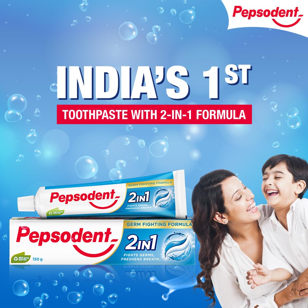 Pepsodent 2 in 1 Toothpaste Tooth Decay Prevention, Cavity Protection, Sensitivity Relief, Plaque Removal, 150 g – view 3