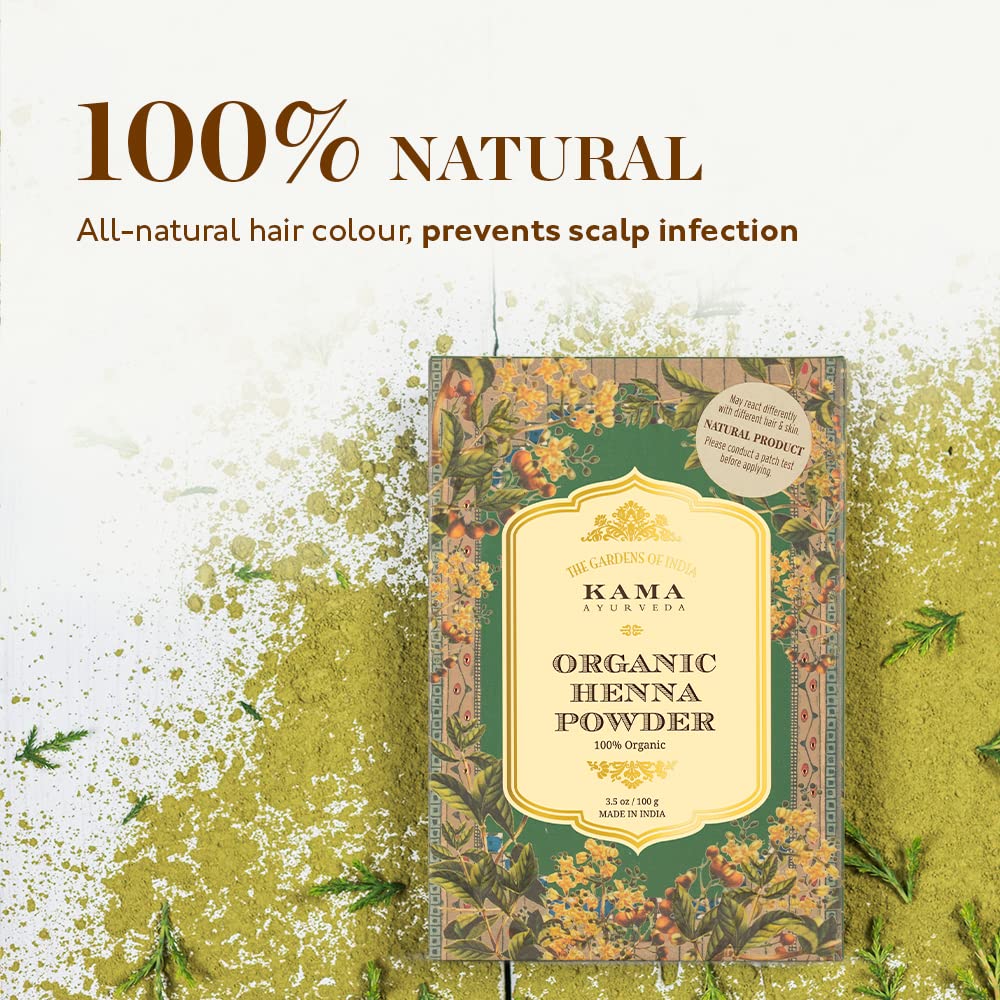 Kama Ayurveda 100% Organic Henna Powder, 100g - Brown – view 2