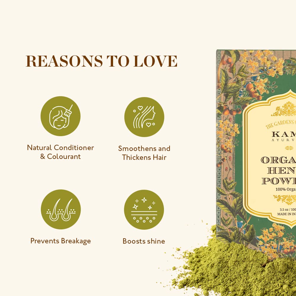 Kama Ayurveda 100% Organic Henna Powder, 100g - Brown – view 3