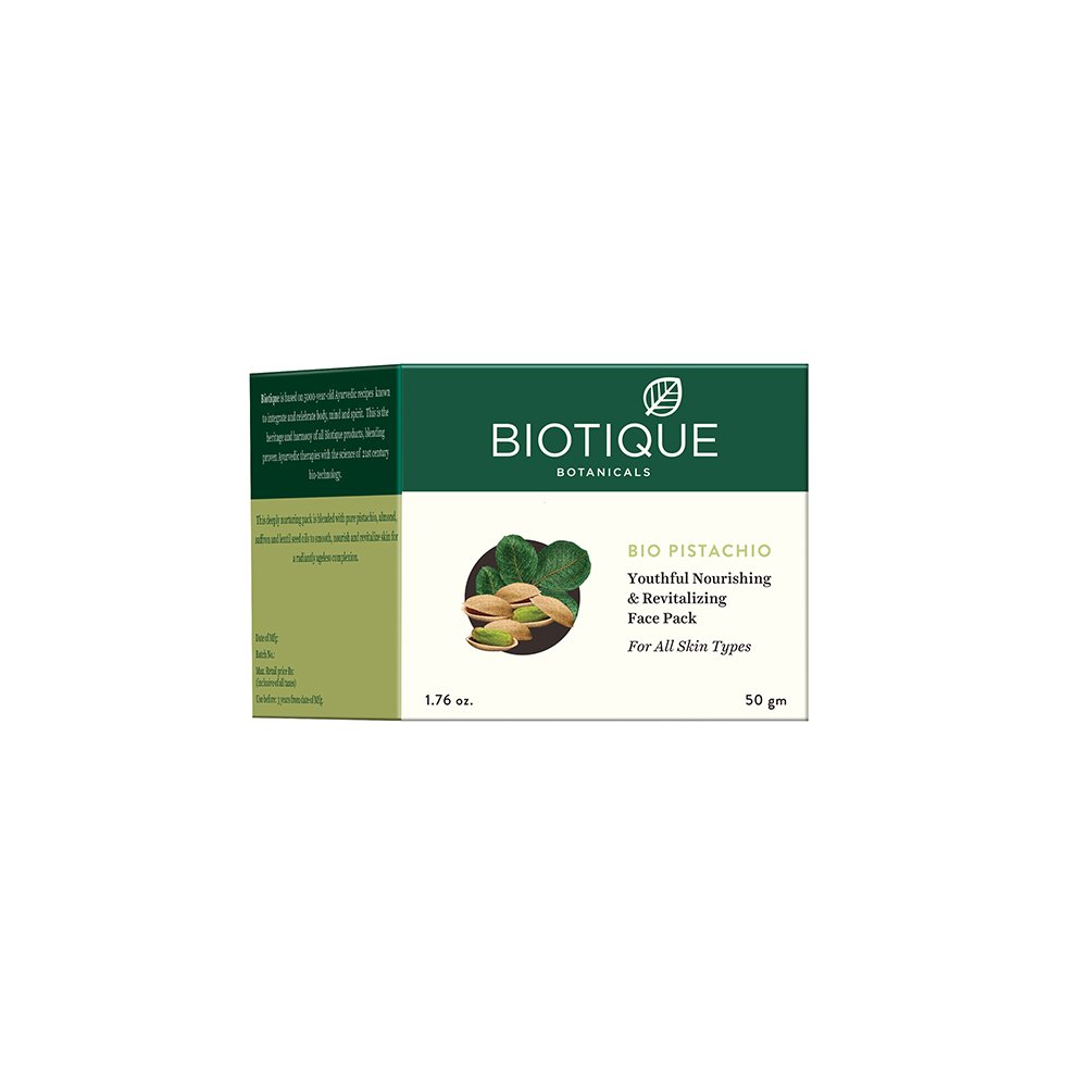 Biotique Pistachio Anti Ageing Nourishing Face Pack for All Skin Types, 50gm – view 2