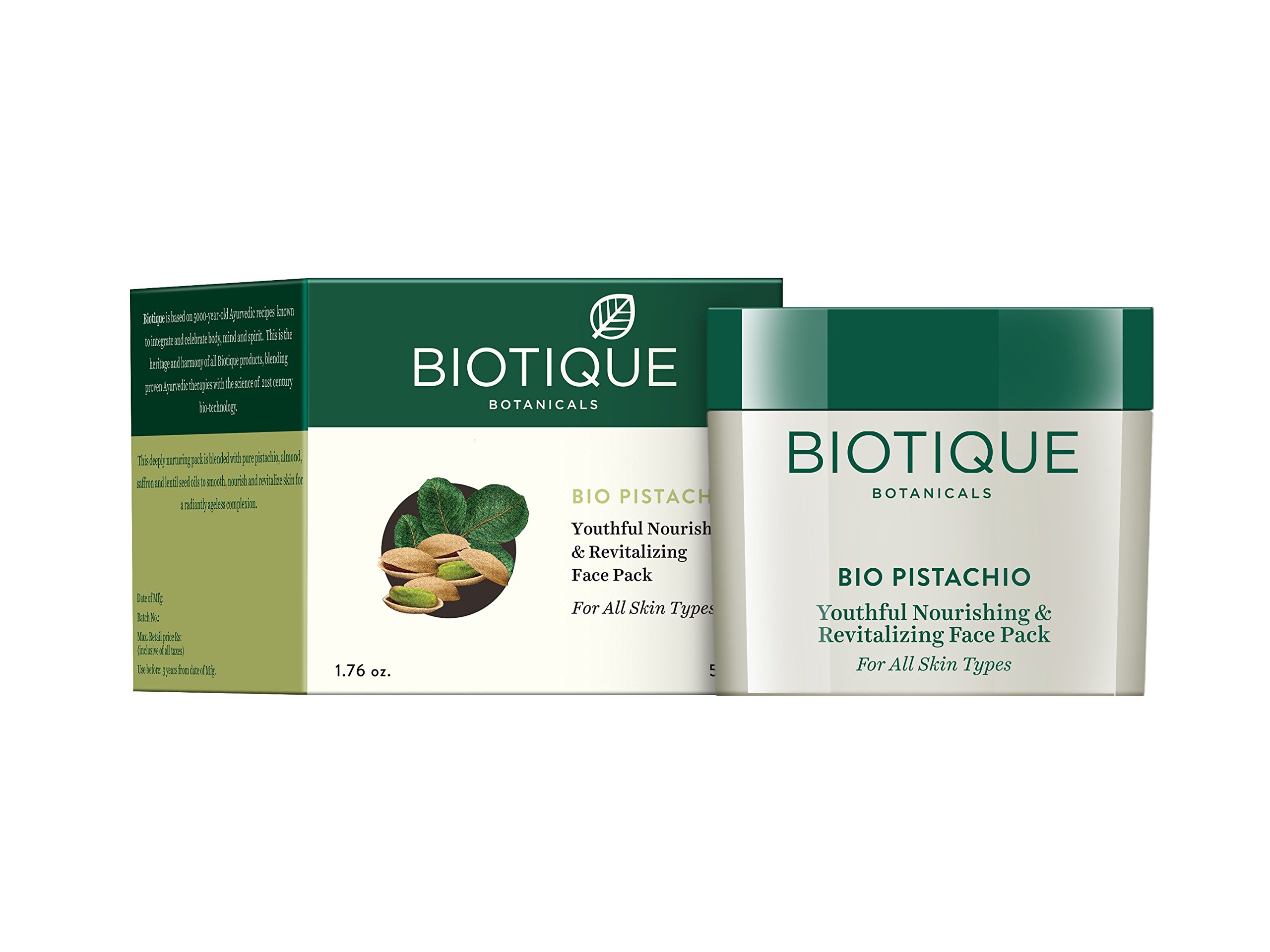 Biotique Pistachio Anti Ageing Nourishing Face Pack for All Skin Types, 50gm – view 3