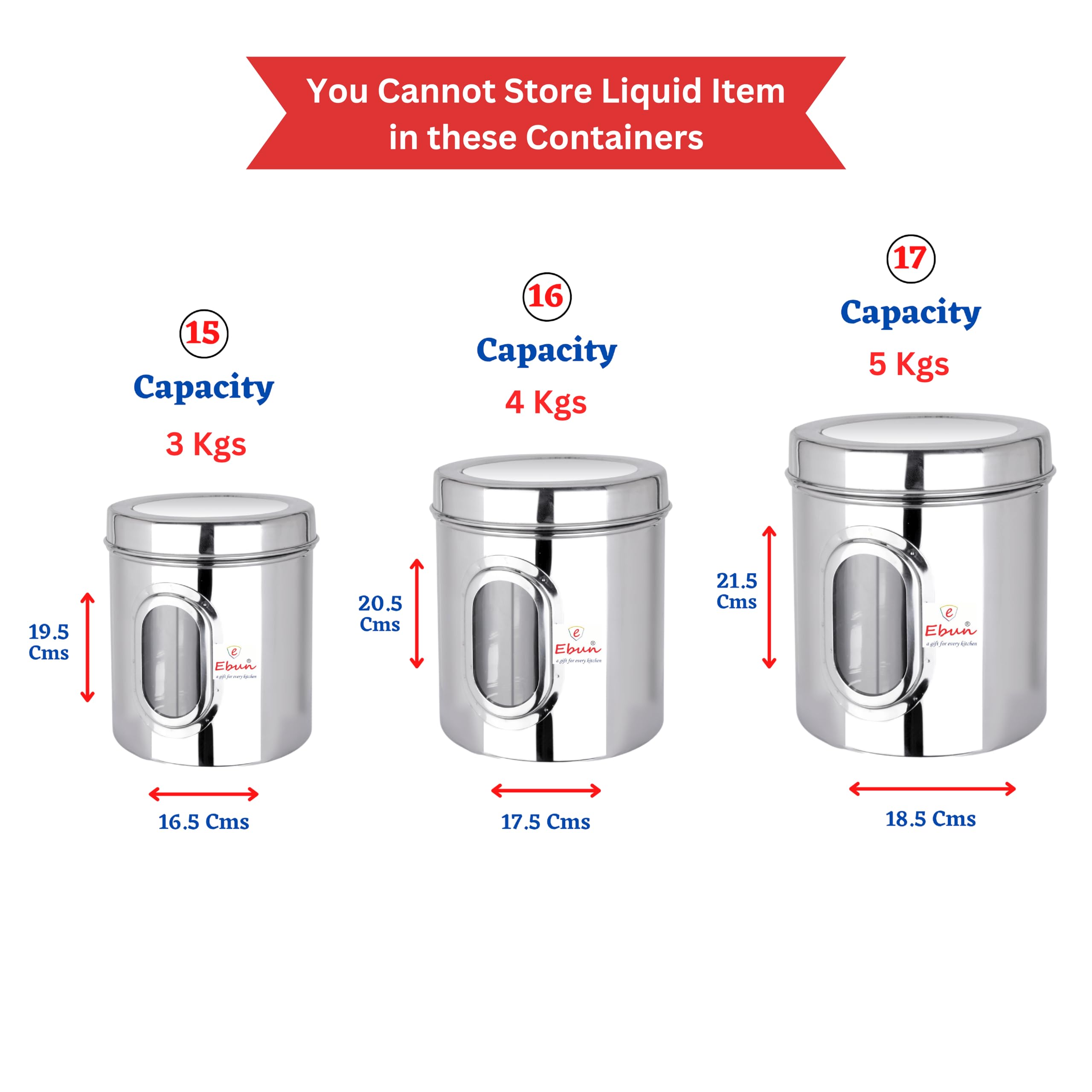 Ebun Stainless Steel See Through Transparent Containers – view 3