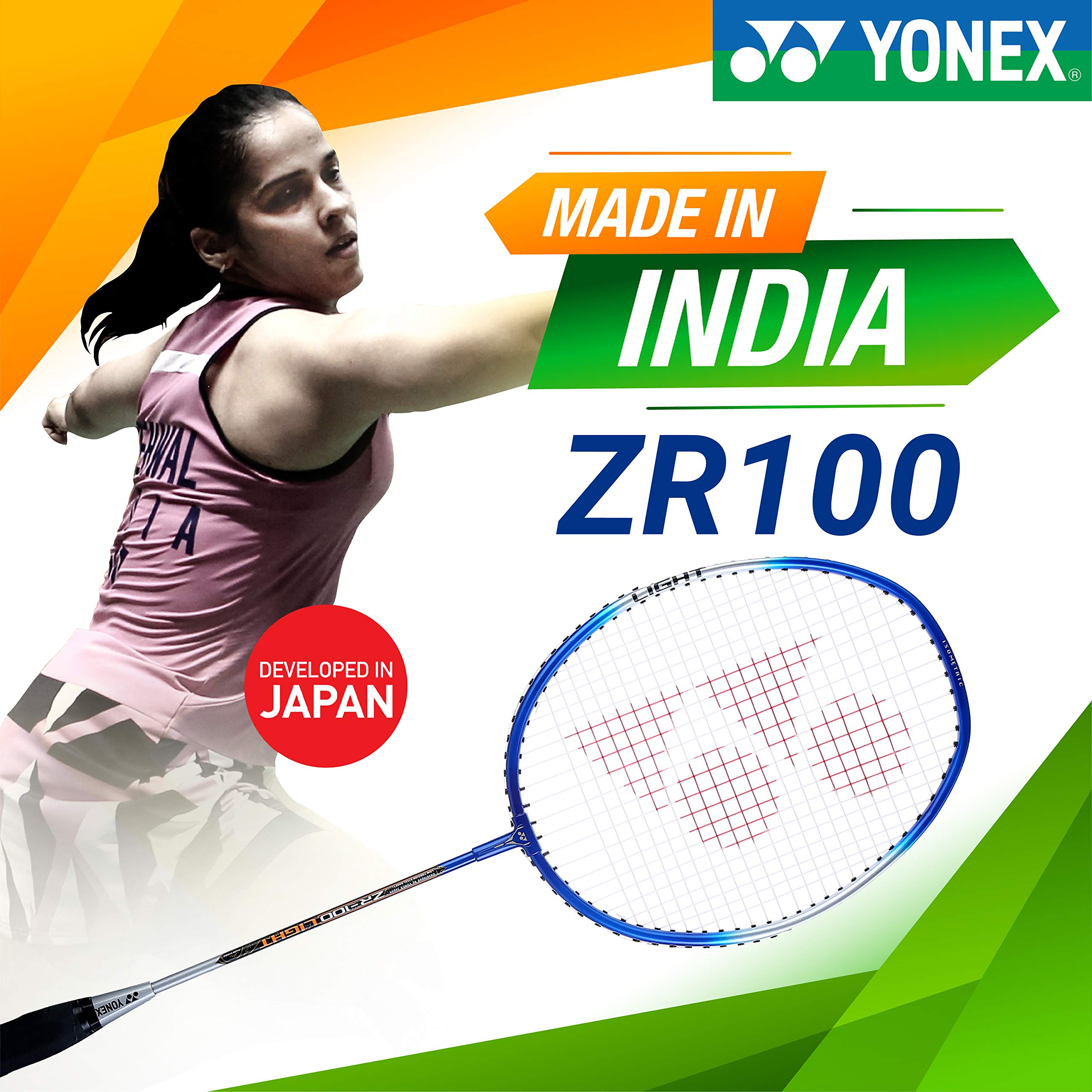 YONEX ZR 100 Light Aluminium Strung Badminton Racket with Full Racket Cover (Blue) – view 3