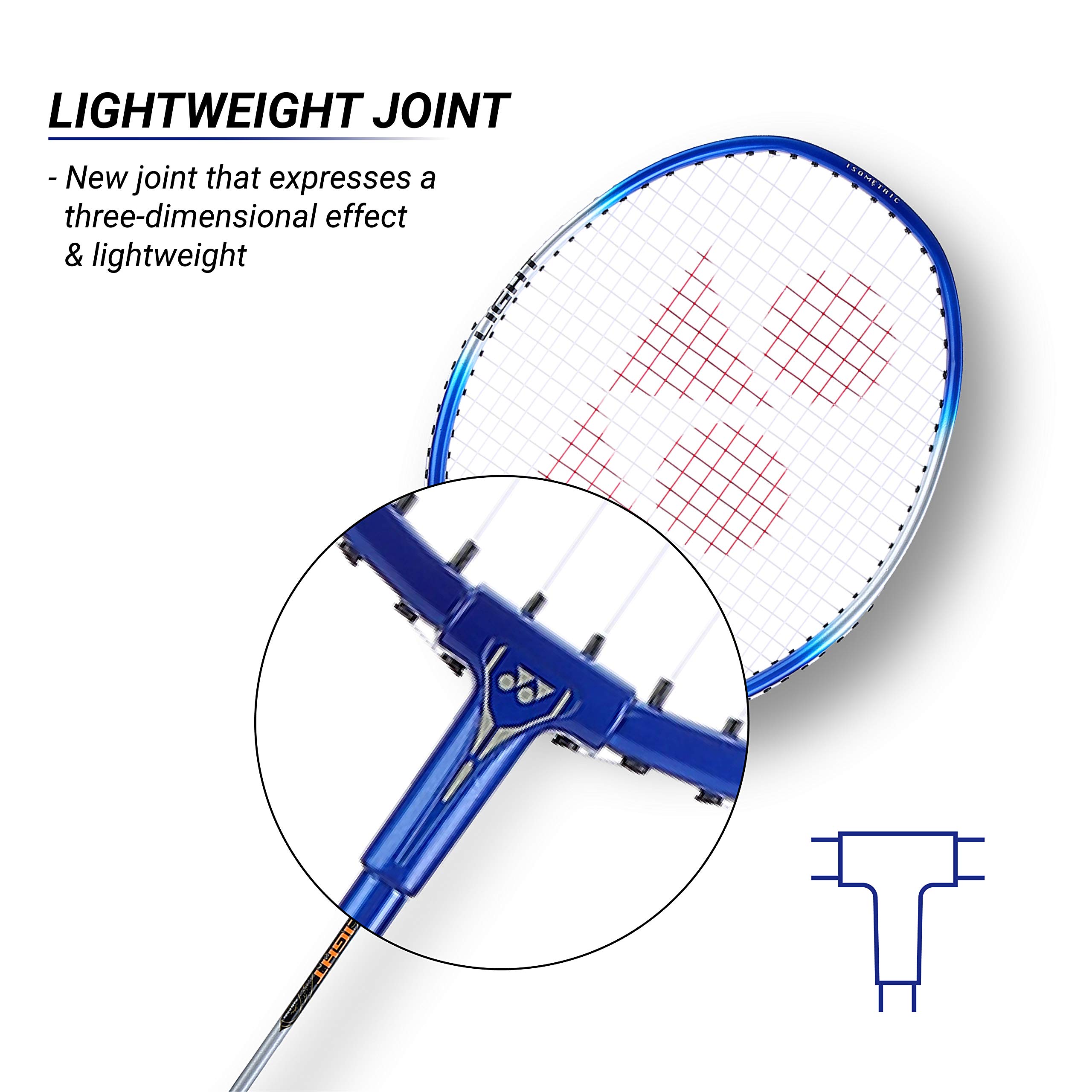 YONEX ZR 100 Light Aluminium Strung Badminton Racket with Full Racket Cover (Blue) – view 6