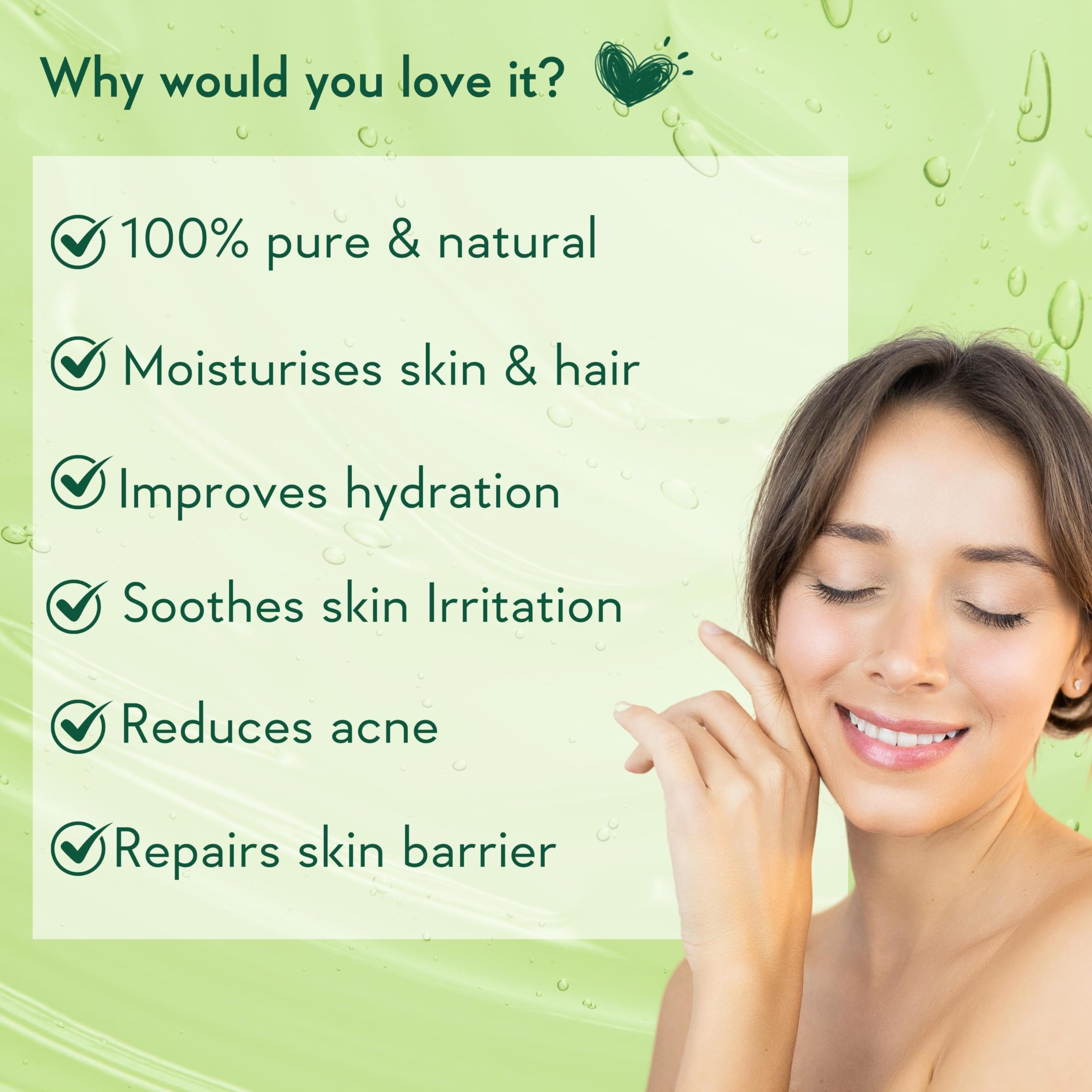 WishCare Pure & Natural Aloe Vera Gel for Skin, Face & Hair - With Vitamin E- For Men and Women 200ml – view 2