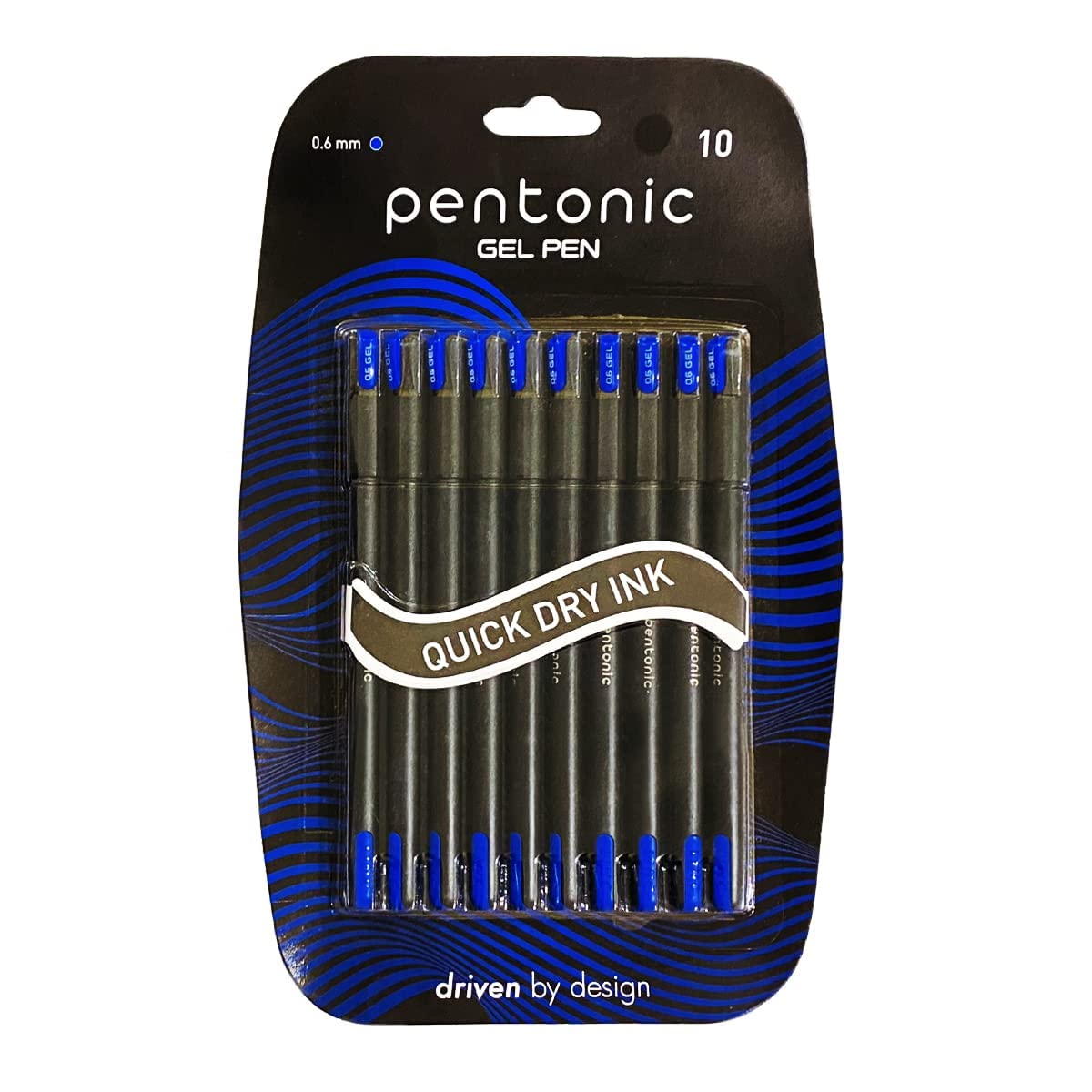 Pack of 10 Linc Pentonic blue ink gel pens