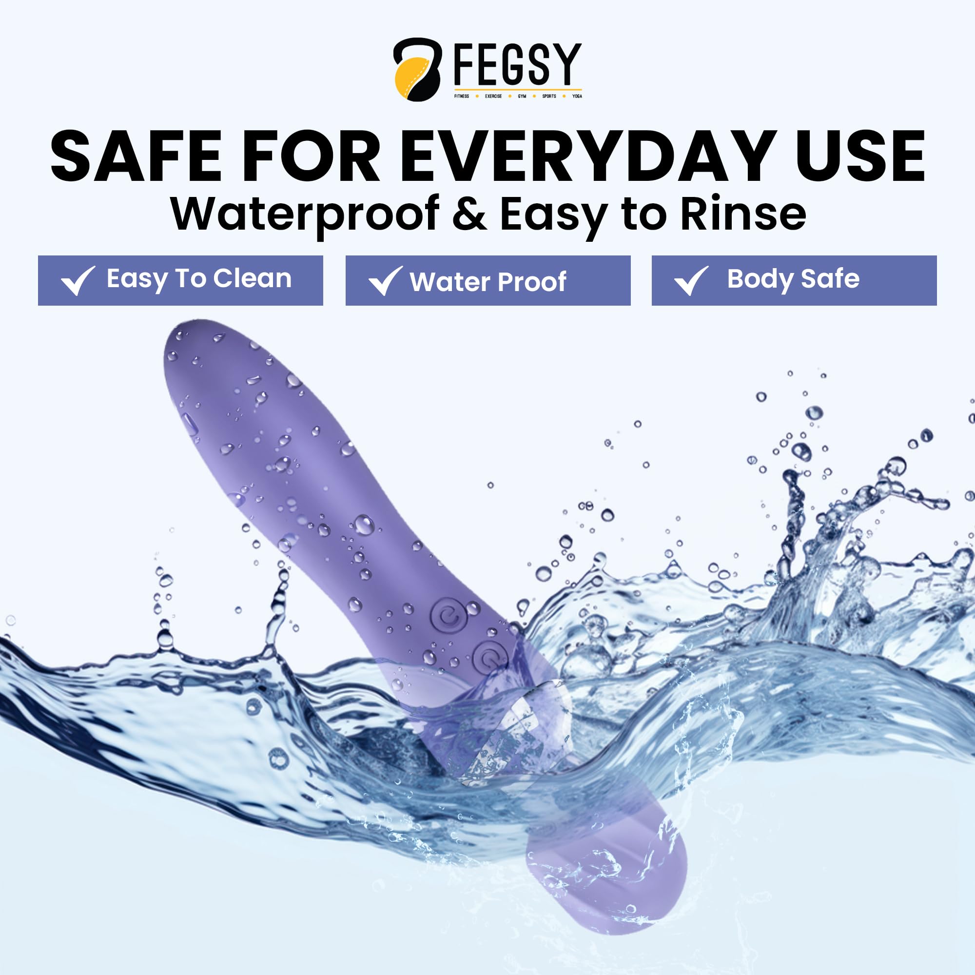 FEGSY Dual Heads Massager Machine for Pain Relief, Rechargeable Wireless Body Massager with Medical Grade Silicone (Purple) – view 7