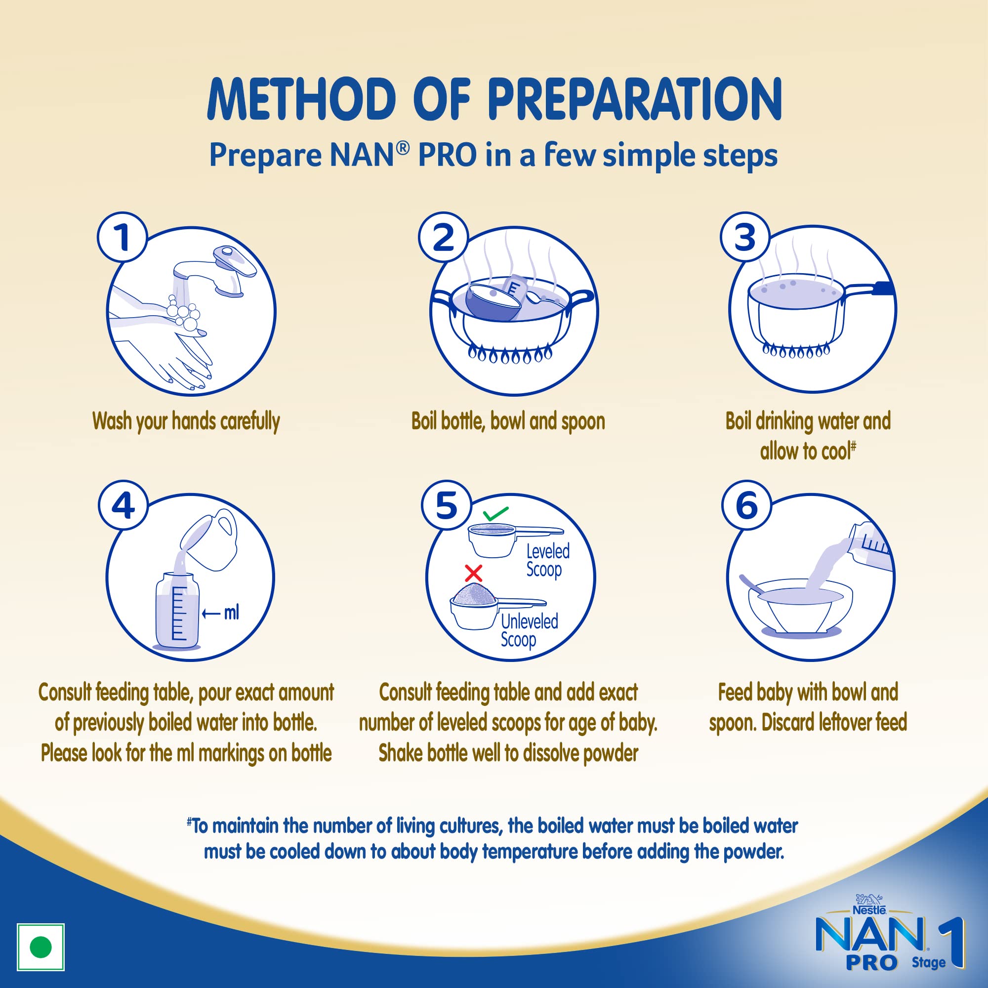 Nestle Nan Pro 1 Infant Formula With Probiotic (Up To 6 Months), Stage 1-400G Bag-In-Box Pack, Powder – view 7