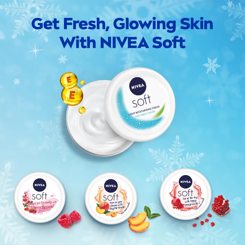 NIVEA Soft Light Moisturizer, 300 ml, for Face, Hand & Body, Non-Greasy Cream with Vitamin E & Jojoba Oil for Instant Hydration – view 6