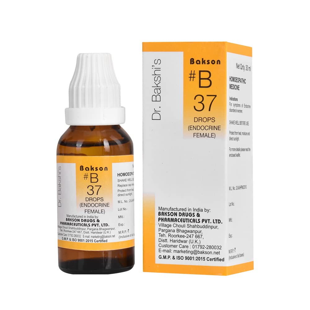 Front pack of Bakson B37 Endocrine Females Drops 30 ml