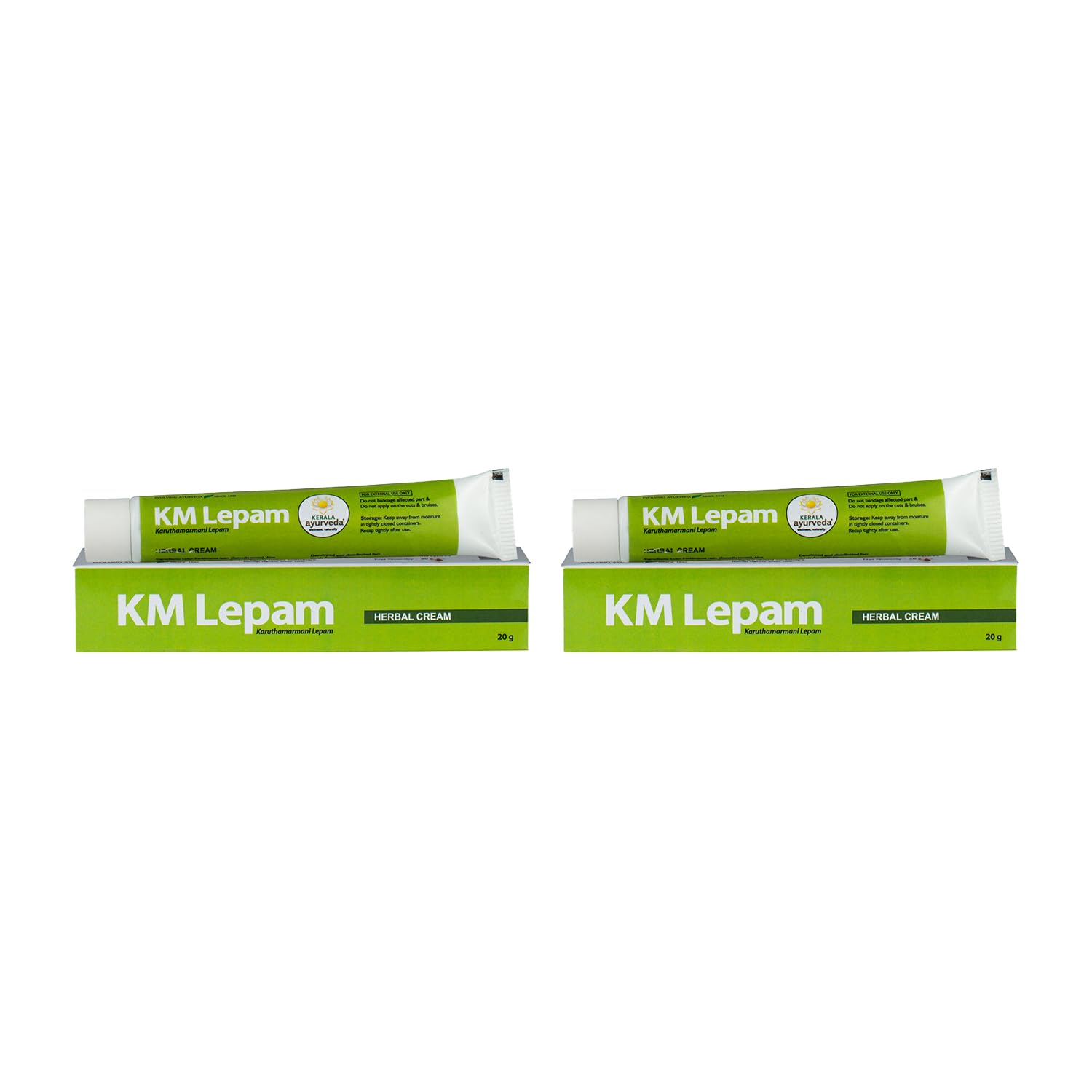 Ayurvedic KM Lepam balm bottles for headache and joint pain relief