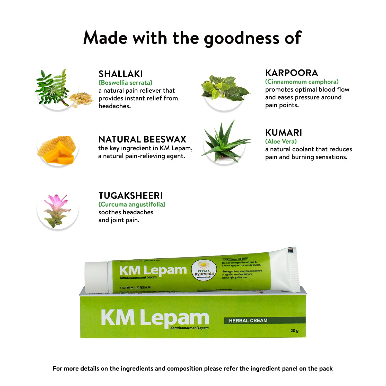 Kerala Ayurveda KM Lepam - 20 g (Pack of 2) – view 6