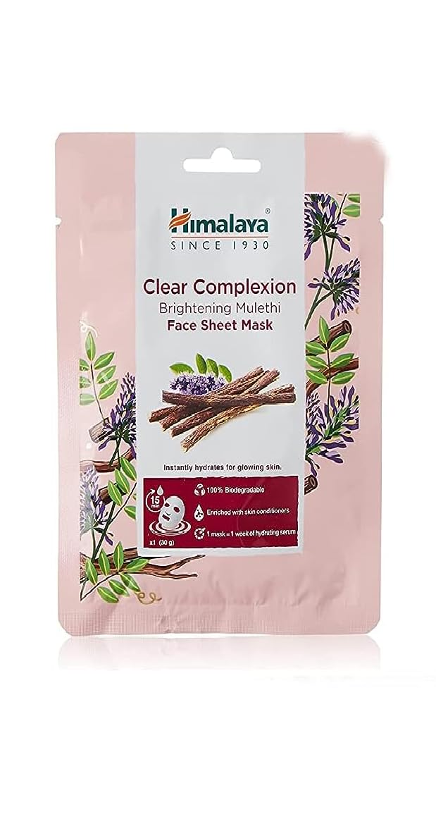 Himalaya Clear Complexion Brightening Mulethi Face Sheet Mask 30g (Unique) – view 2