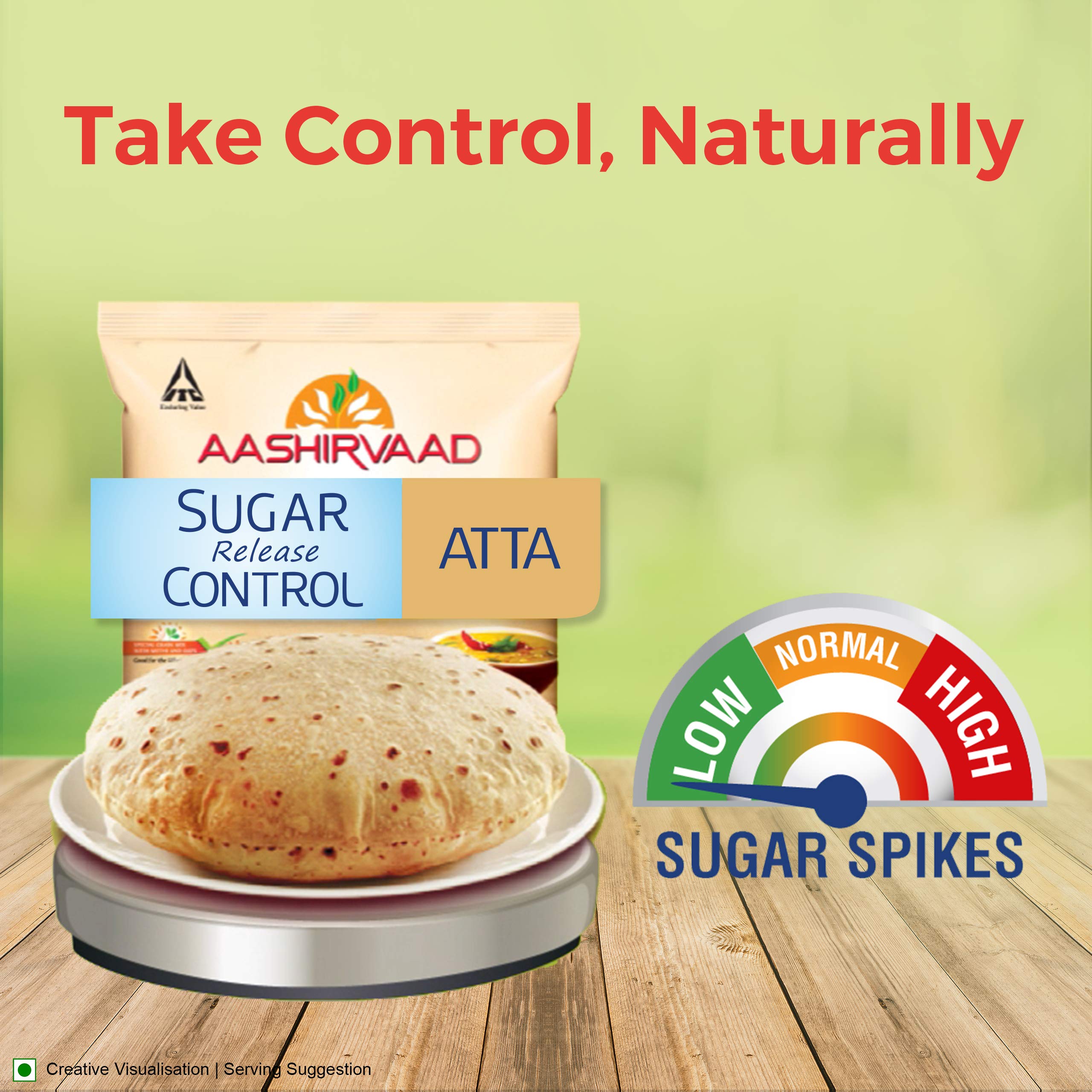 Aashirvaad Sugar Release Control Atta, 1kg – view 5