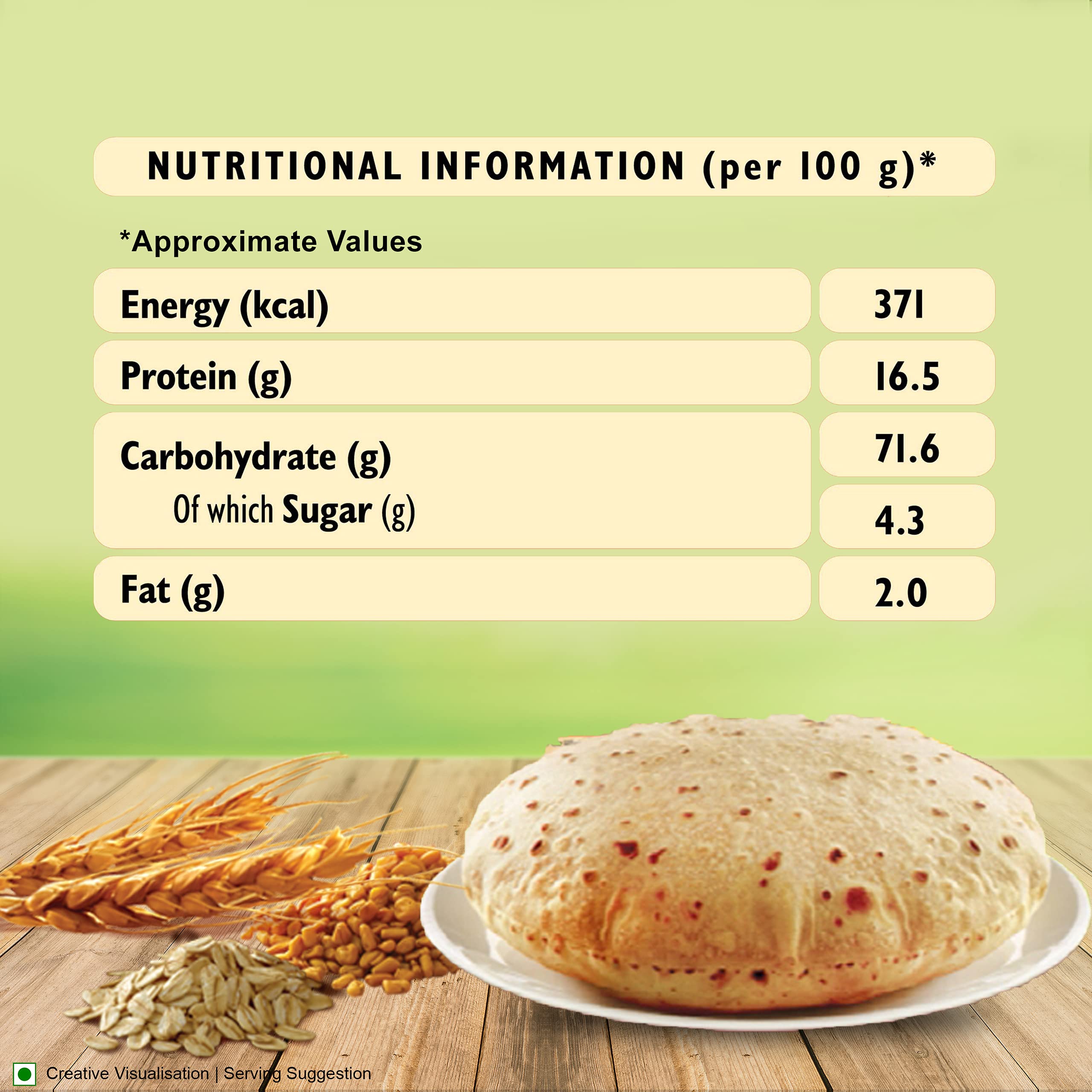 Aashirvaad Sugar Release Control Atta, 1kg – view 7