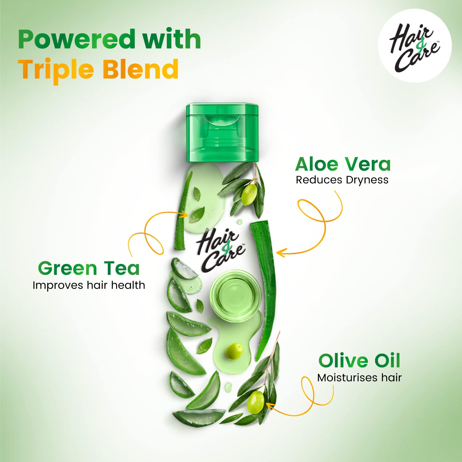 Hair & Care Damage Repair Non-Sticky Hair Oil with Aloe Vera, Olive Oil & Green Tea, 300 ml – view 2