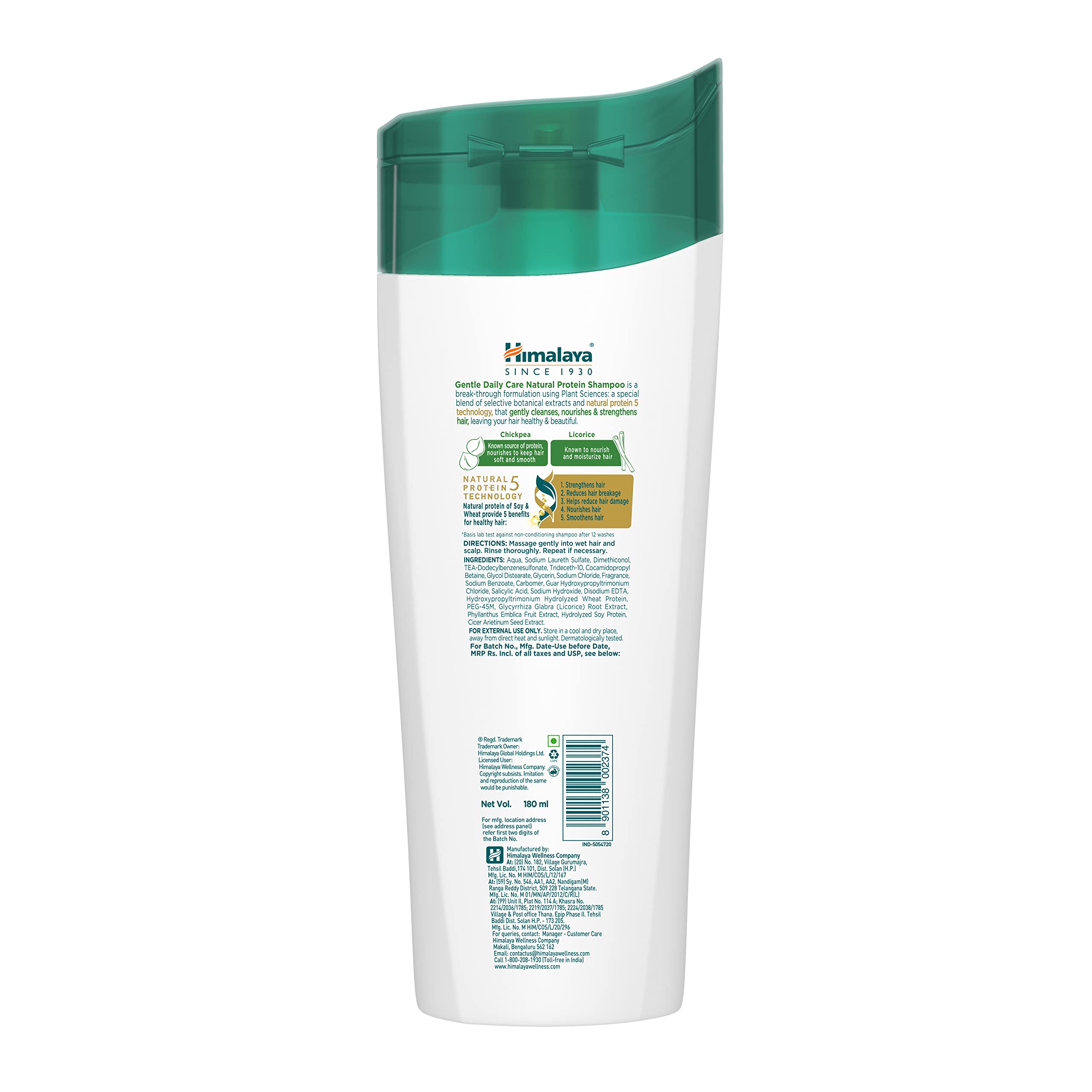Himalaya Gentle Daily Care Natural Protein Shampoo, protects from daily wear and tear , Gently cleanses & strengthens, With Chickpea, Licorice & Amla, For Women & Men , 200 ML – view 2