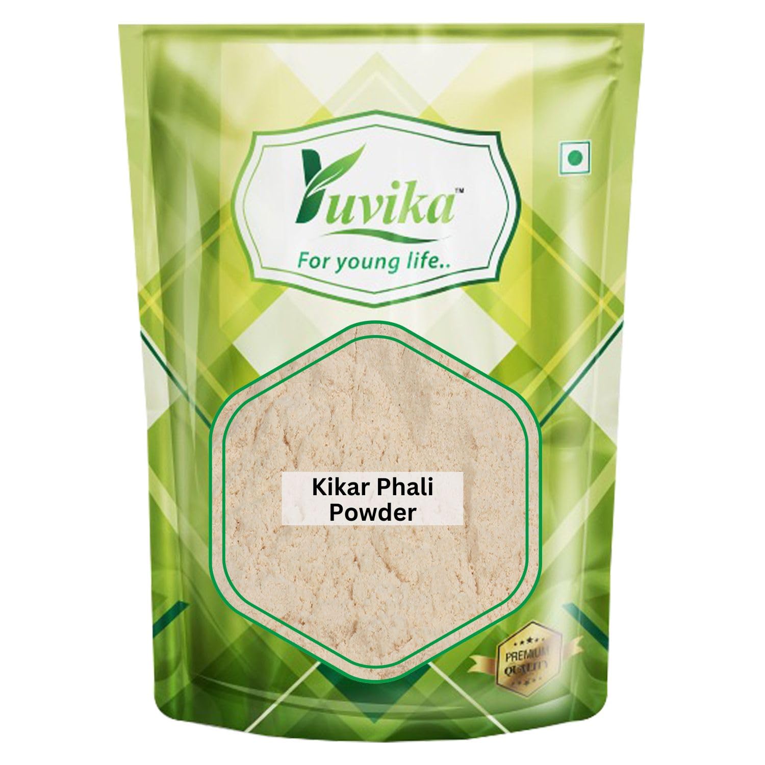 Front view of Yuvika Kikar Phali Powder 100 g jar