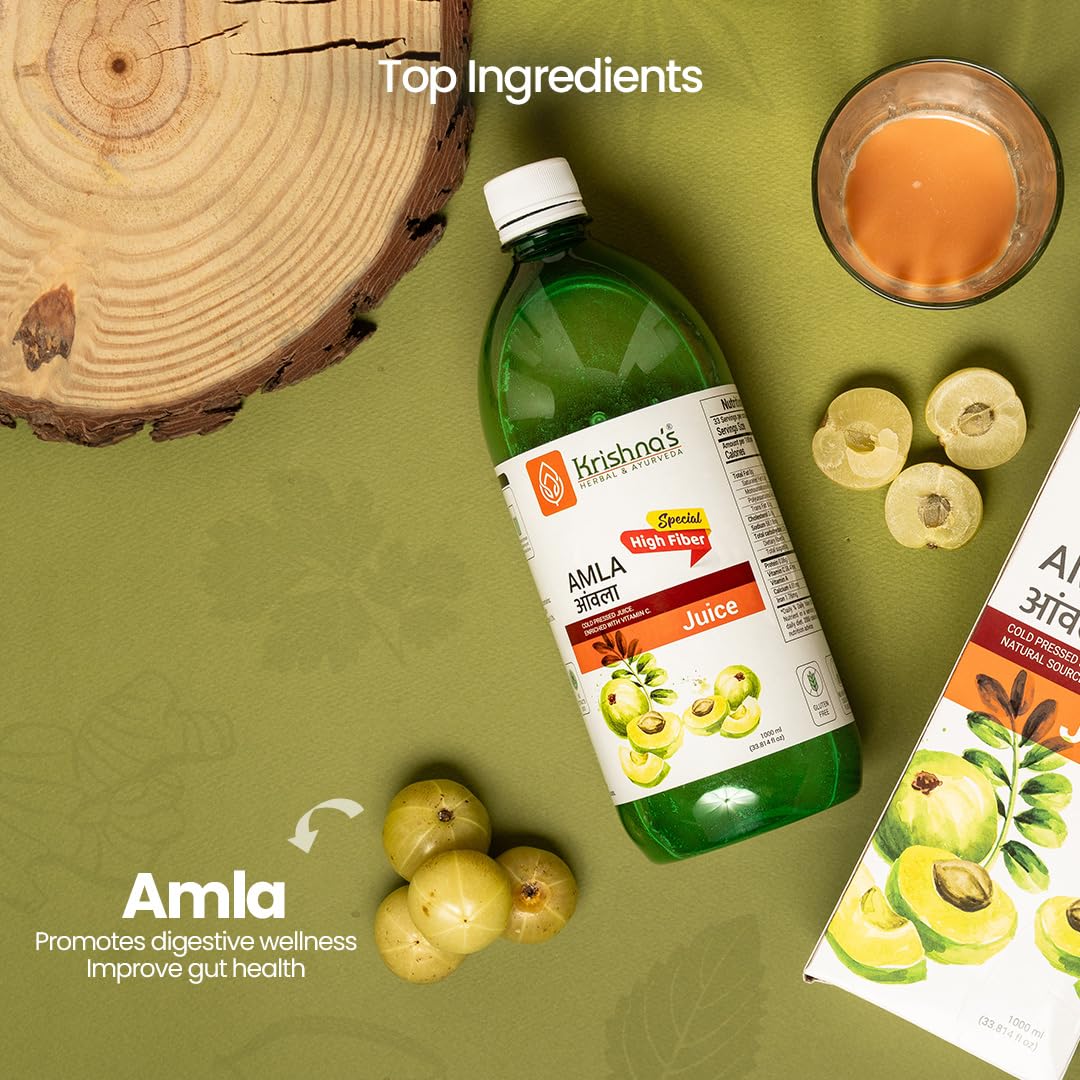 Krishna's Herbal & Ayurveda Premium Amla High Fibre Juice – view 4