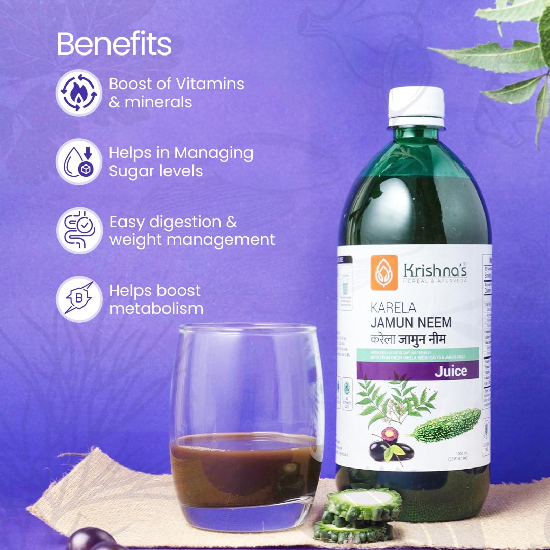Krishna's Karela Jamun Neem Juice - 1000 ml – view 3