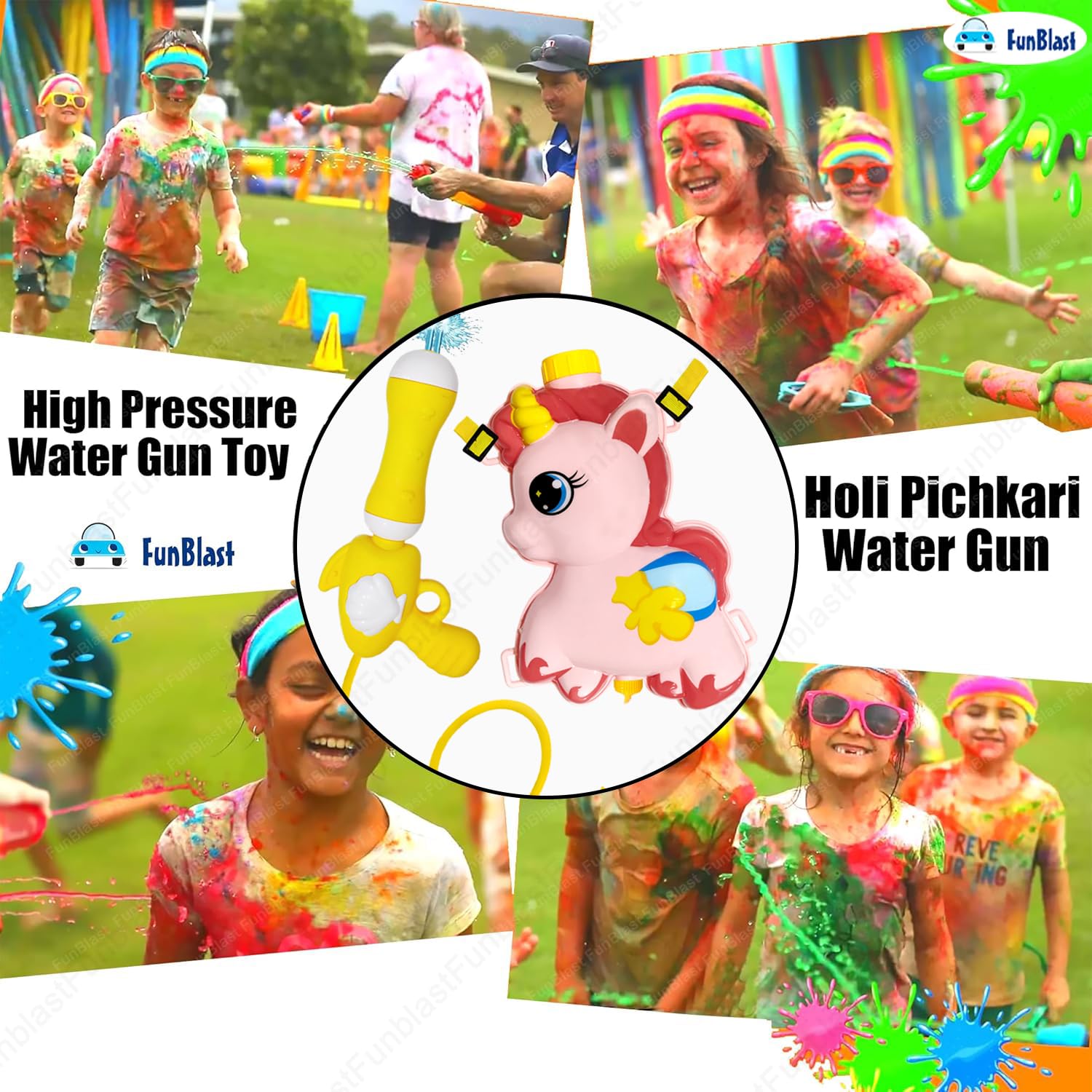 FunBlast Unicorn Holi Pichkari for Kids - High Pressure Water Gun Toy for Kids with Water Tank, Holi Gun, Pichkari Water Gun, Tank Capacity – view 8