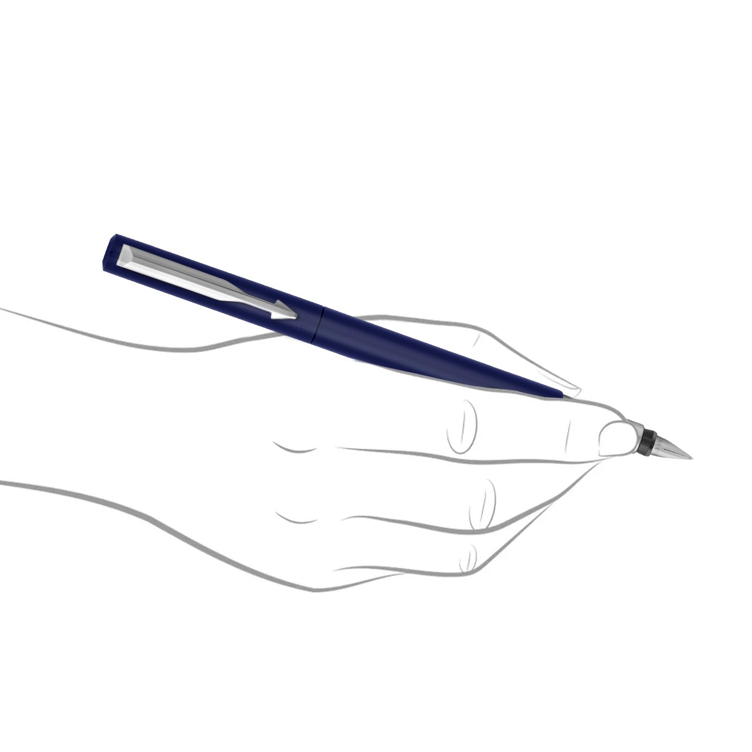 Parker Vector Standard Chrome Trim Calligraphy Fountain Pen – view 2