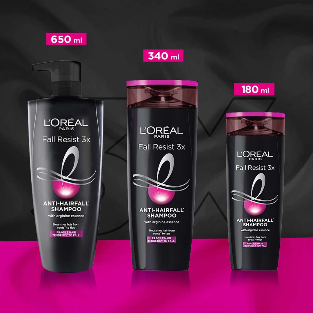 L'Oreal Paris Anti-Hair Fall Shampoo, Reinforcing & Nourishing for Hair Growth, For Thinning & Hair Loss, With Arginine Essence and Salicylic Acid, Fall Resist 3X, 340ml – view 7