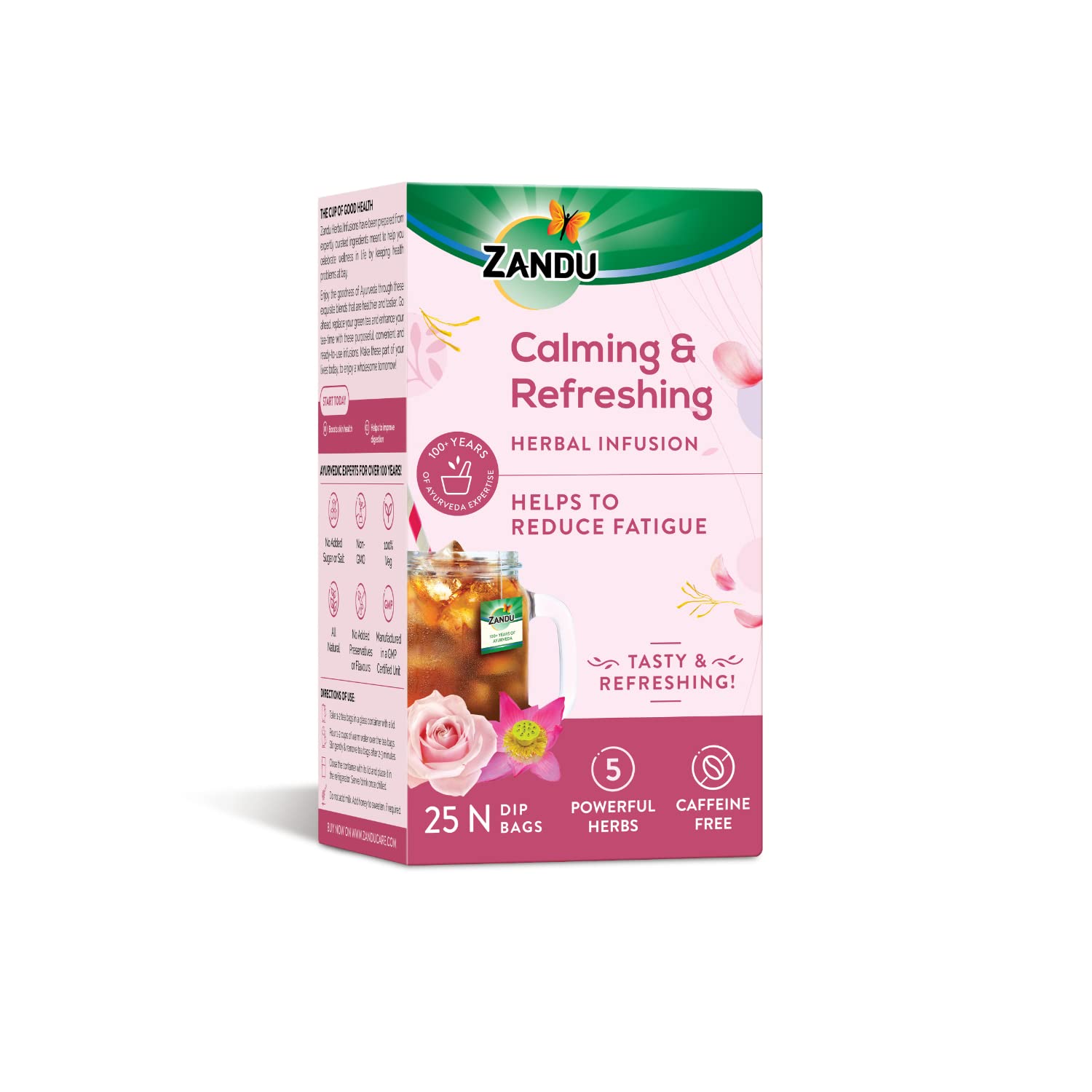 Zandu Ayurvedic herbal infusion tea bags 25 count pack