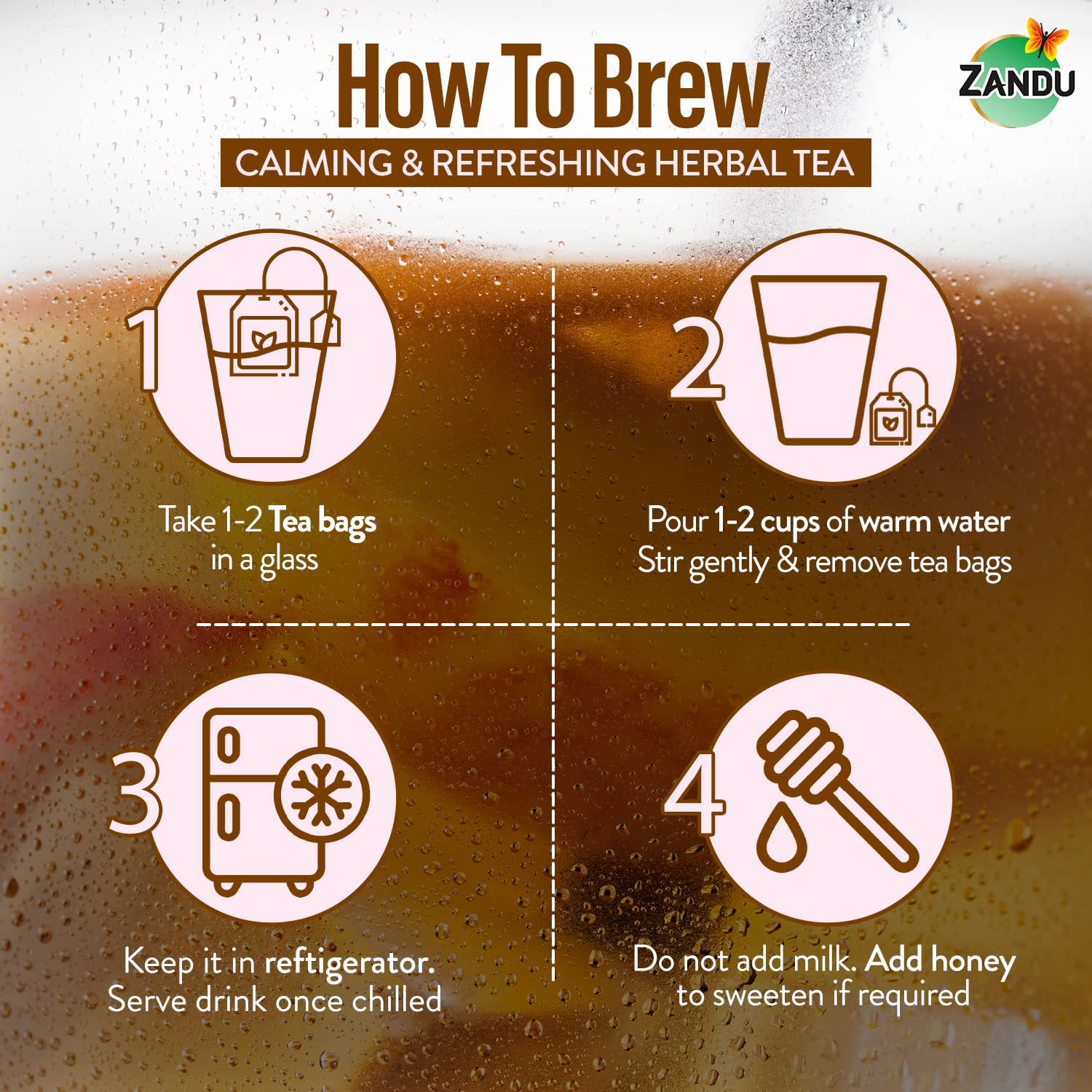 Zandu Calming & Refreshing Herbal Infusion: 1st Ayurvedic Iced Herbal Tea With Taste & Health Benefits – view 7