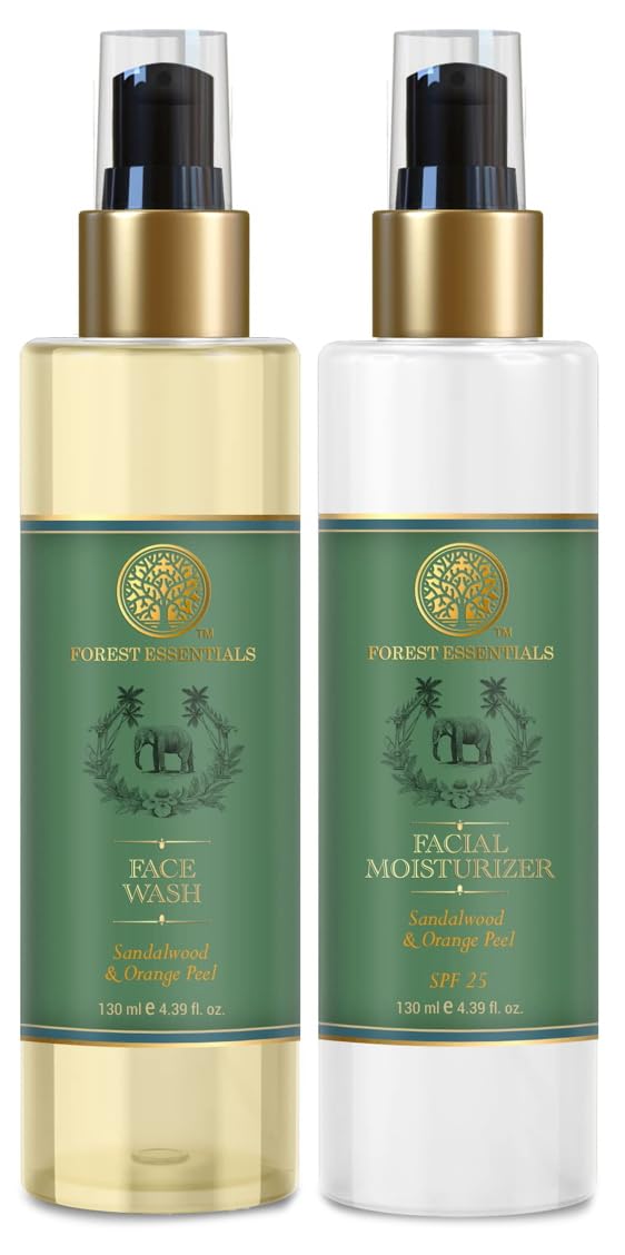 Forest Essentials sandalwood orange peel skincare combo set