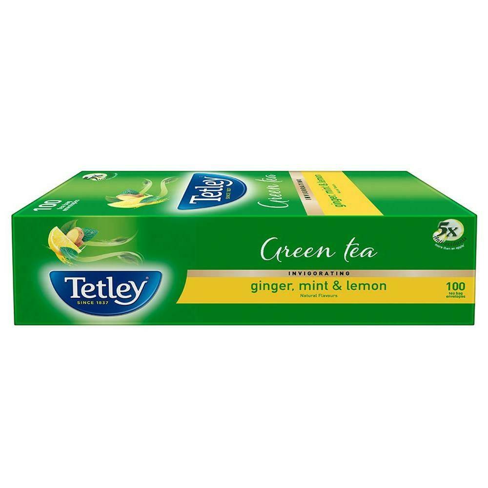 Tetley Ginger, Mint And Lemon Green Tea Bags 100 Pcs – view 3