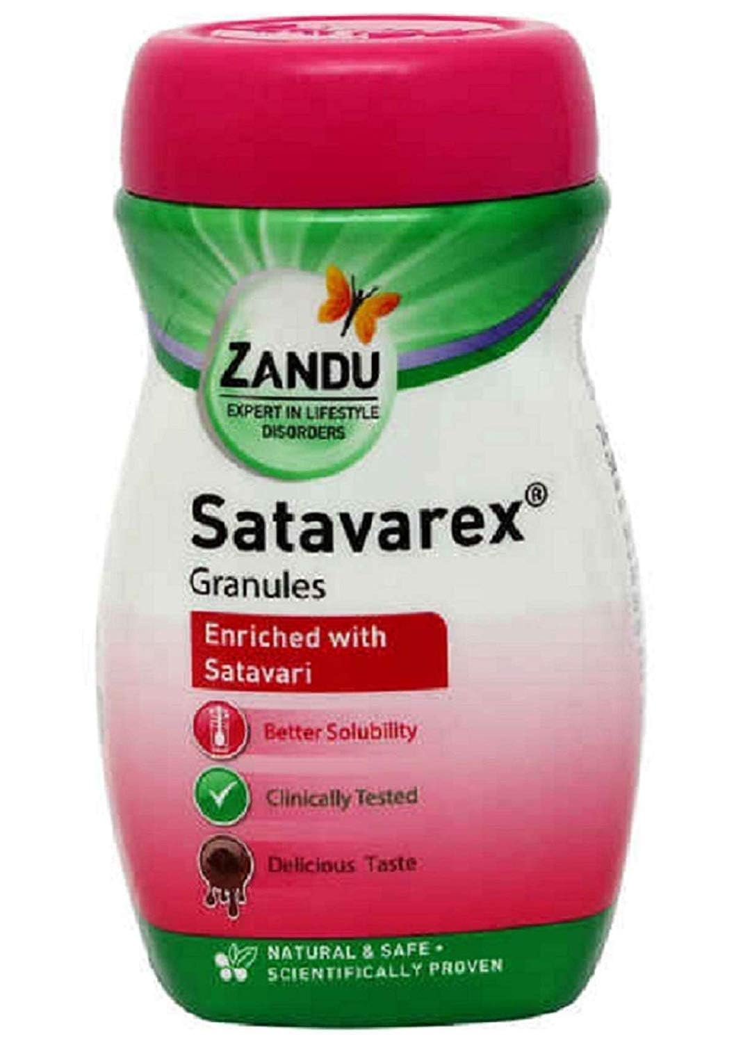 Front pack of Zandu Satavarex Granules 210 g bag
