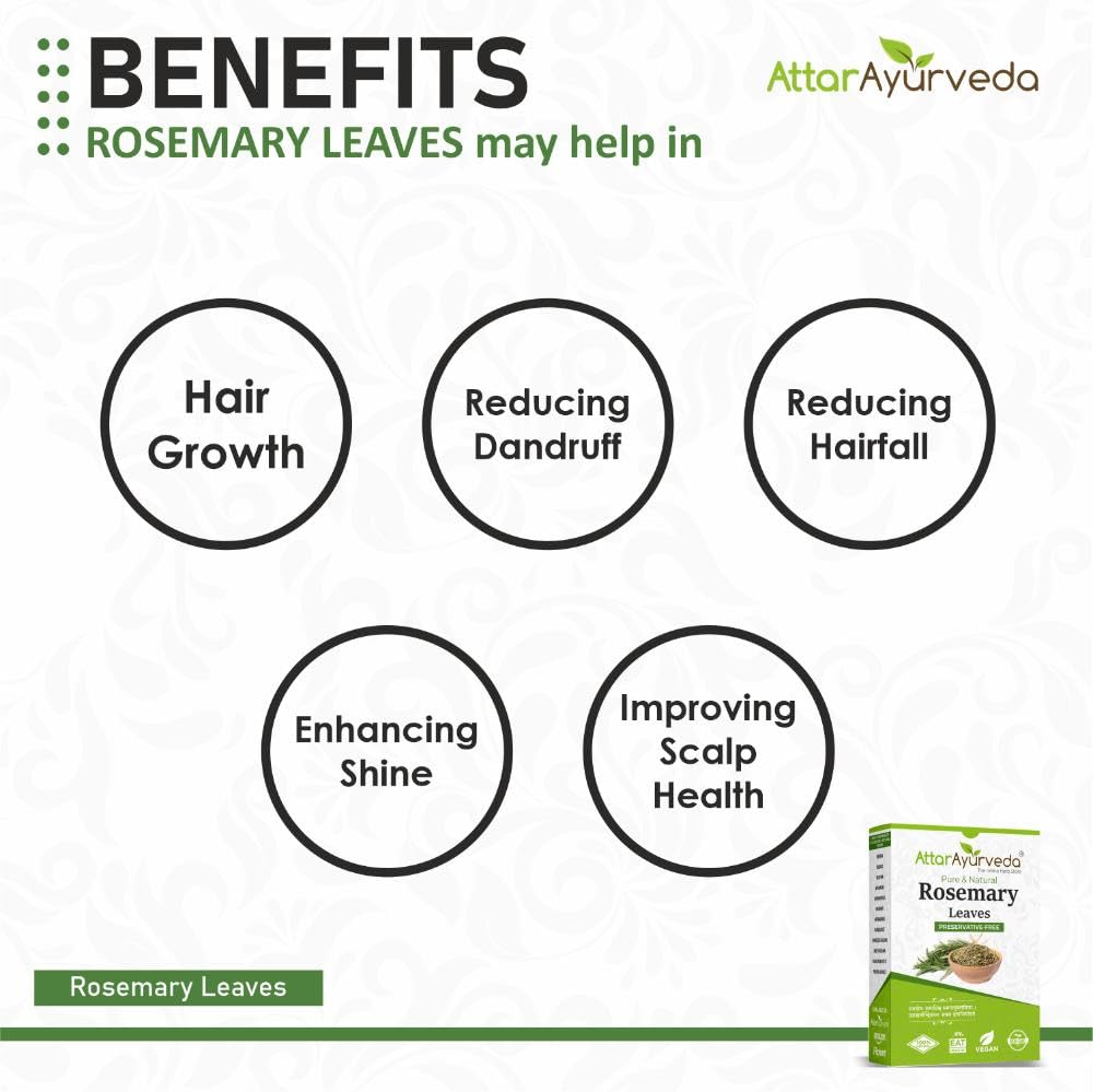 Attar Ayurveda Natural Rosemary leaves for Hair growth 100 grams – view 5